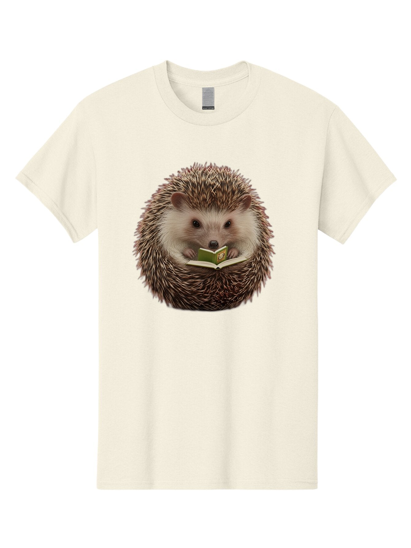 Hedgehog-Reading-Book-2 Men'S Graphic Tee, 100% Cotton, Comfortable Casual Summer Wear, Machine Washable, Vintage Camera, Old Camera, Antique Camera, Black Camera, Classic Photography, Photography Equipment, Nostalgic Device, Film Camera, Baq945 6