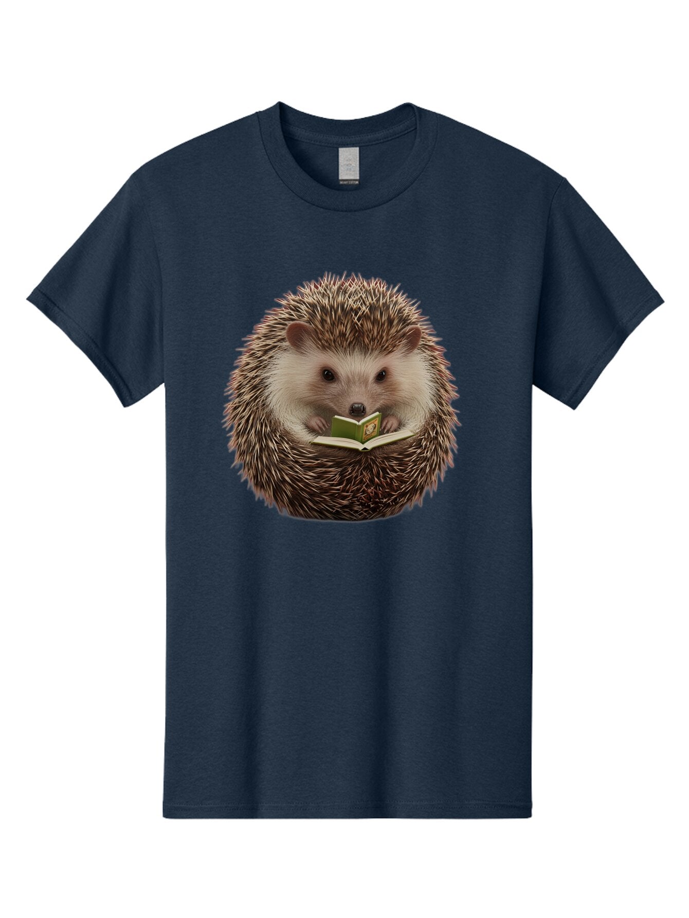 Hedgehog-Reading-Book-2 Men'S Graphic Tee, 100% Cotton, Comfortable Casual Summer Wear, Machine Washable, Vintage Camera, Old Camera, Antique Camera, Black Camera, Classic Photography, Photography Equipment, Nostalgic Device, Film Camera, Baq945 3