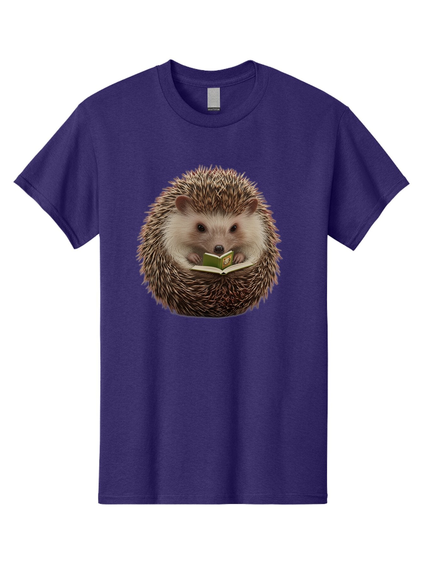 Hedgehog-Reading-Book-2 Men'S Graphic Tee, 100% Cotton, Comfortable Casual Summer Wear, Machine Washable, Vintage Camera, Old Camera, Antique Camera, Black Camera, Classic Photography, Photography Equipment, Nostalgic Device, Film Camera, Baq945 8