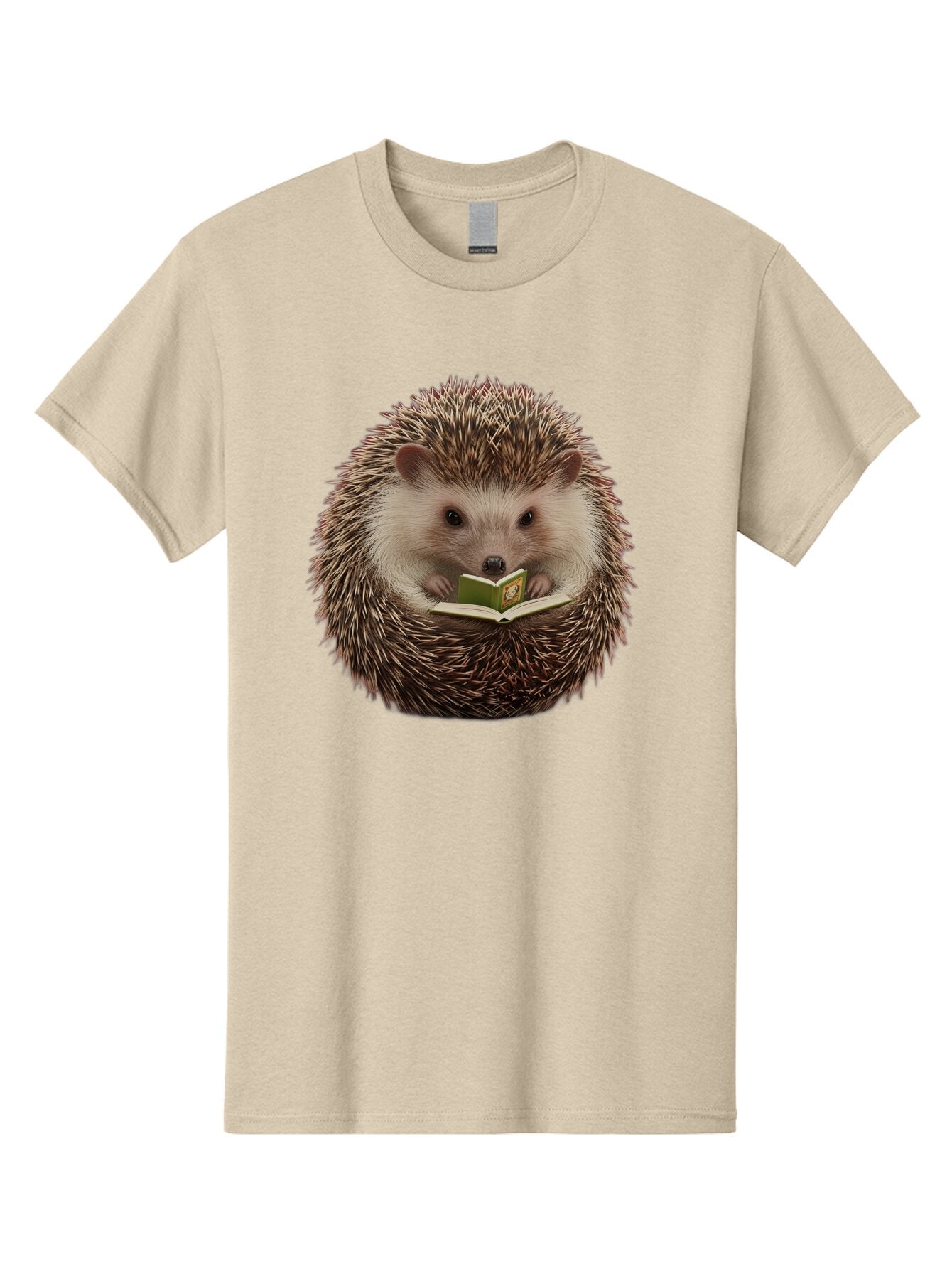 Hedgehog-Reading-Book-2 Men'S Graphic Tee, 100% Cotton, Comfortable Casual Summer Wear, Machine Washable, Vintage Camera, Old Camera, Antique Camera, Black Camera, Classic Photography, Photography Equipment, Nostalgic Device, Film Camera, Baq945 1
