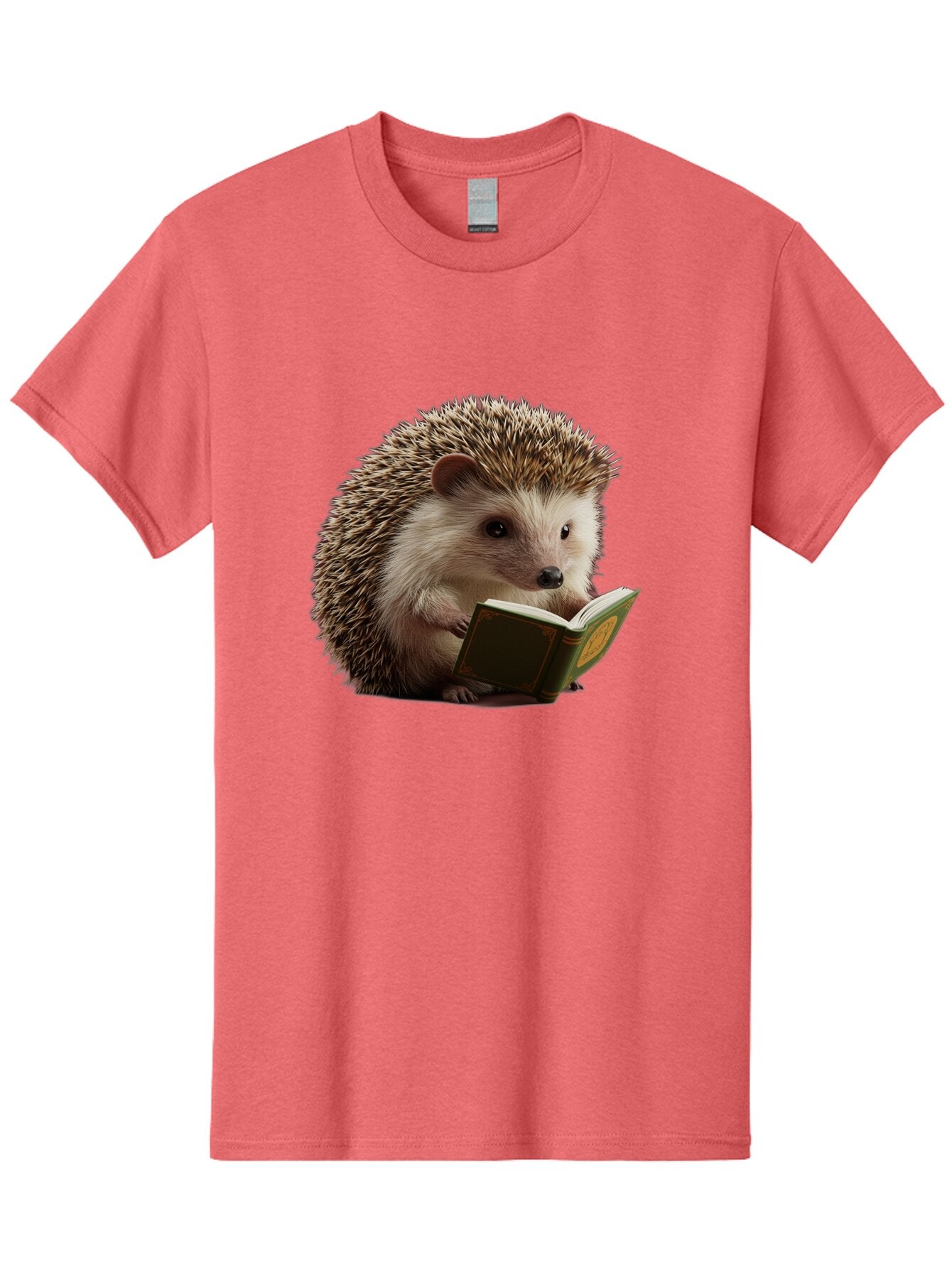 Hedgehog-Reading-Book-3 Men'S Graphic Tee, 100% Cotton, Comfortable Casual Summer Wear, Machine Washable, Vintage Camera, Old Camera, Antique Camera, Black Camera, Classic Photography, Photography Equipment, Nostalgic Device, Film Camera, Baq946 1