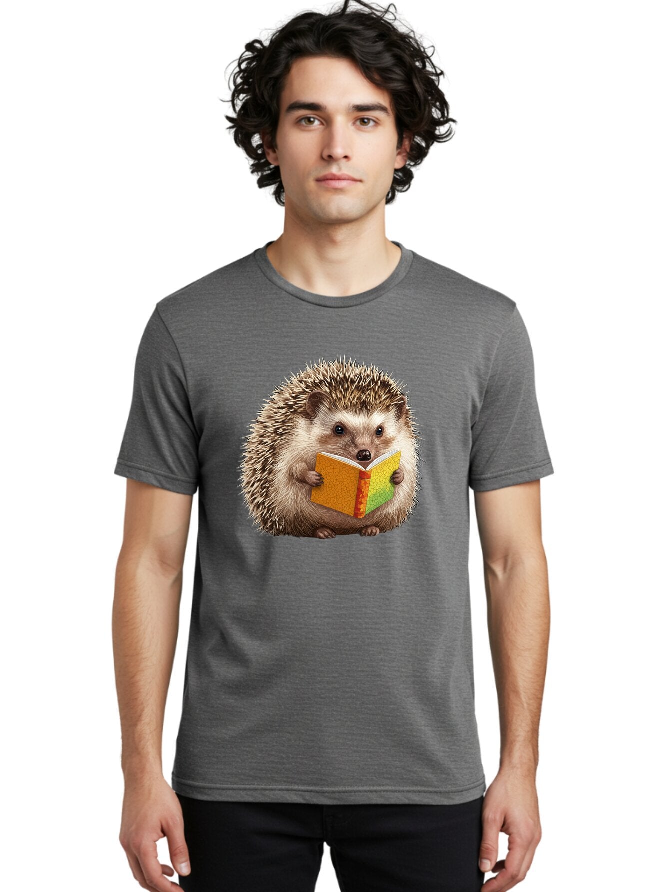 Hedgehog-Reading-Book Men'S Graphic Tee, 100% Cotton, Comfortable Casual Summer Wear, Machine Washable, Vintage Camera, Old Camera, Antique Camera, Black Camera, Classic Photography, Photography Equipment, Nostalgic Device, Film Camera, Baq947 30
