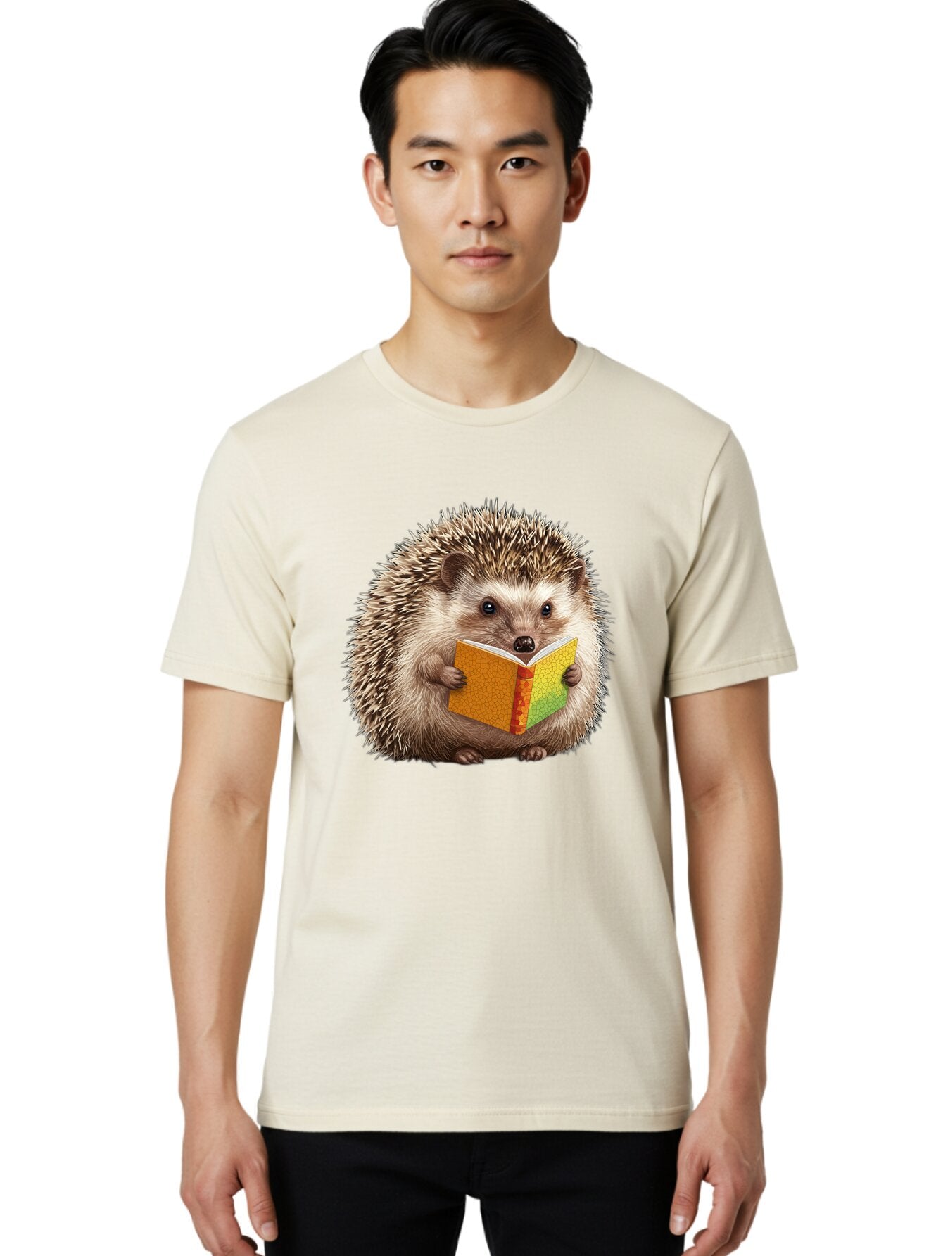 Hedgehog-Reading-Book Men'S Graphic Tee, 100% Cotton, Comfortable Casual Summer Wear, Machine Washable, Vintage Camera, Old Camera, Antique Camera, Black Camera, Classic Photography, Photography Equipment, Nostalgic Device, Film Camera, Baq947 16