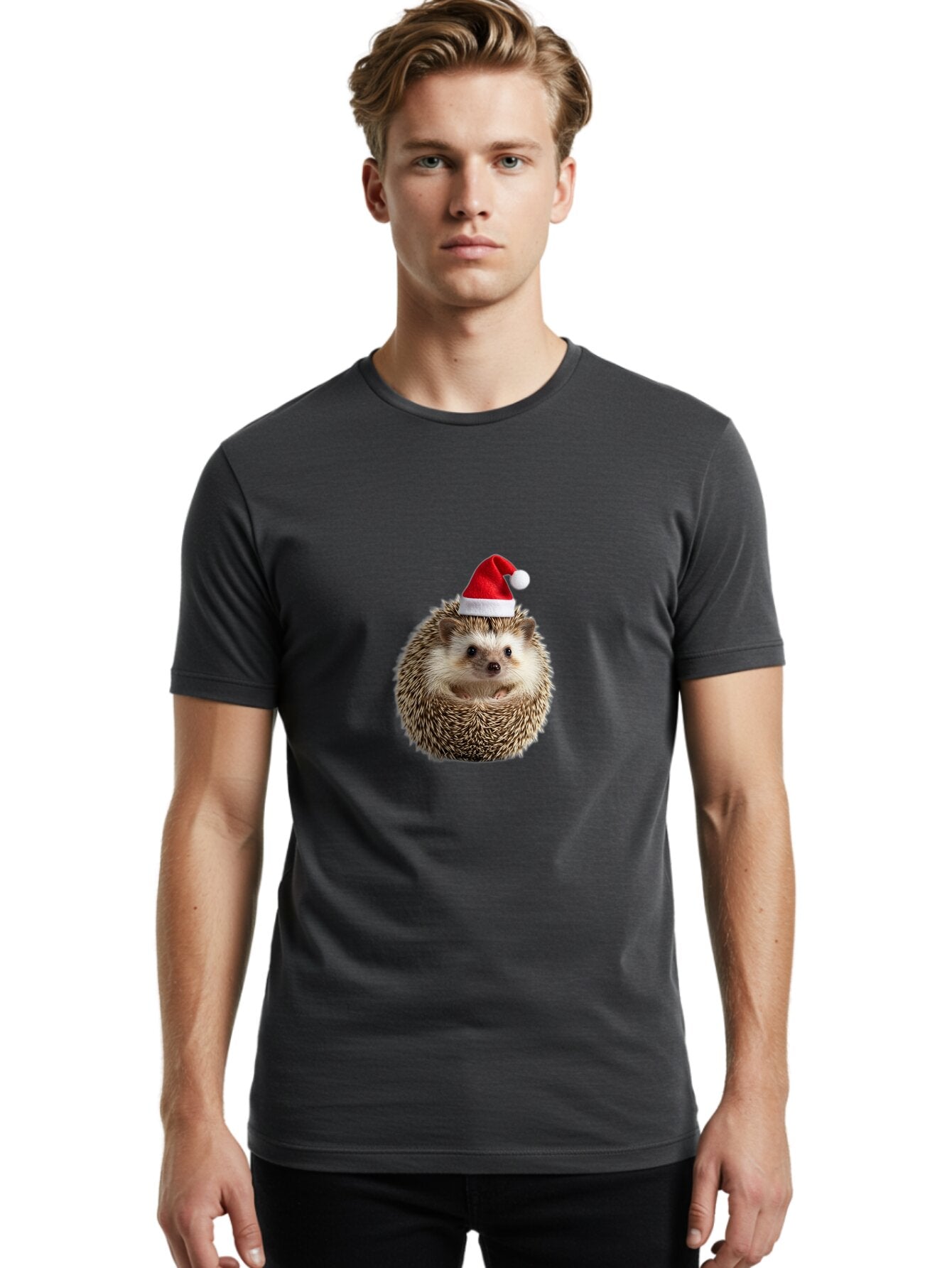 Hedgehog-Santa-Hat Men'S Graphic Tee, 100% Cotton, Comfortable Casual Summer Wear, Machine Washable, Vintage Camera, Old Camera, Antique Camera, Black Camera, Classic Photography, Photography Equipment, Nostalgic Device, Film Camera, Baq950 16