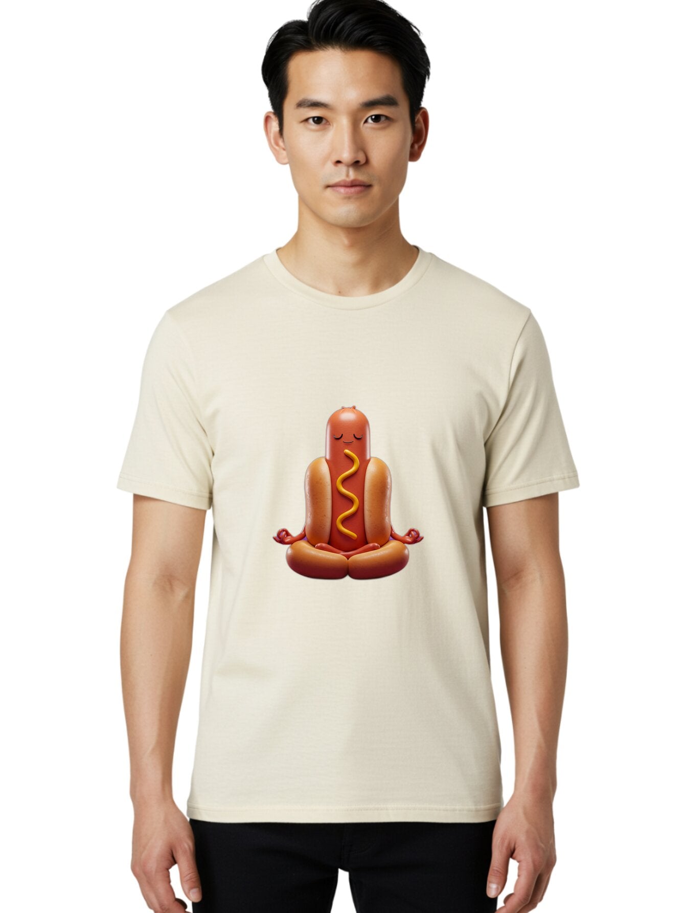 Hot-Dog-In-Lotus-Position Men'S Graphic Tee, 100% Cotton, Comfortable Casual Summer Wear, Machine Washable, Vintage Camera, Old Camera, Antique Camera, Black Camera, Classic Photography, Photography Equipment, Nostalgic Device, Film Camera, Baq961 17