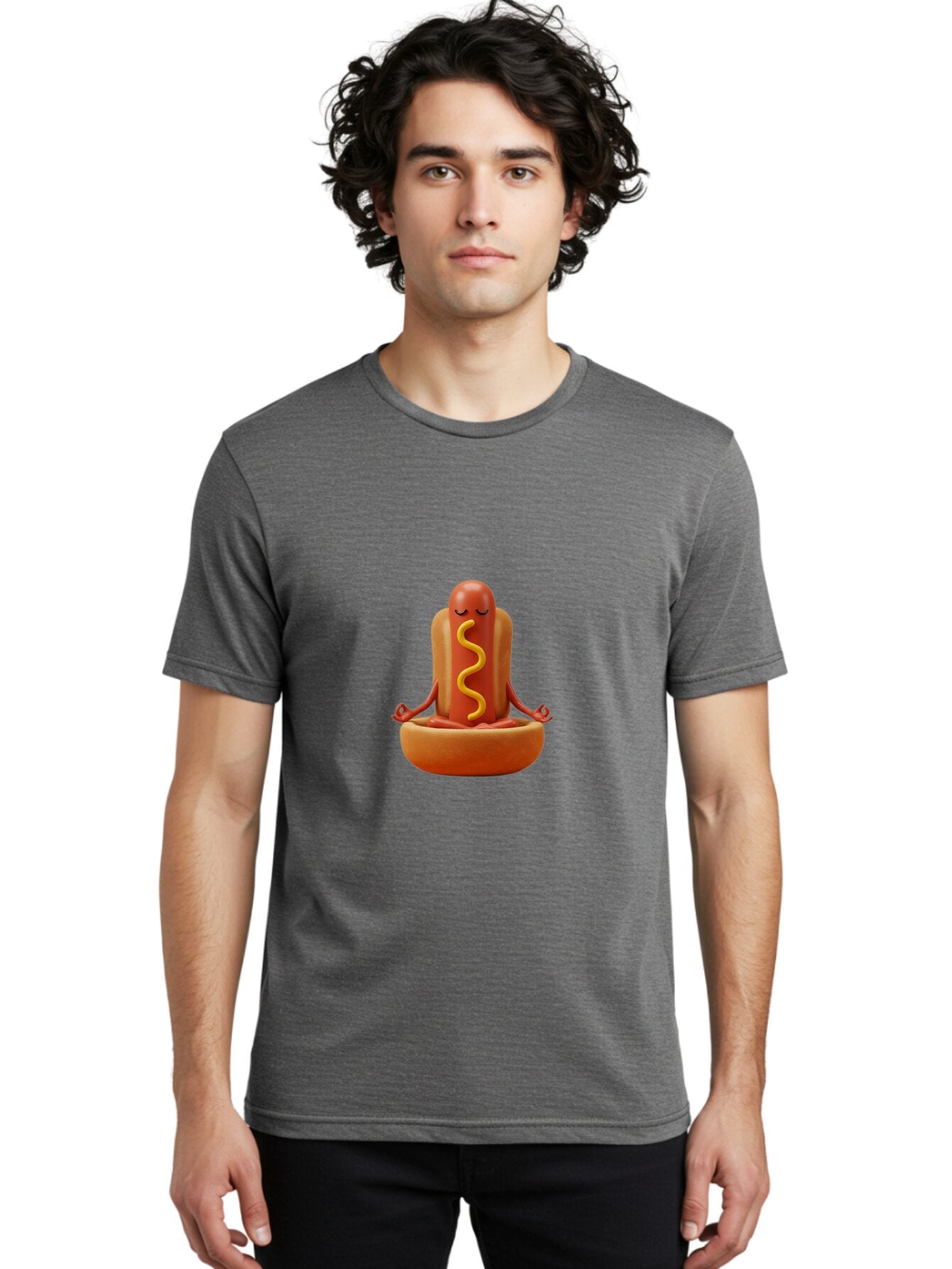Hot-Dog-Meditating-1 Men'S Graphic Tee, 100% Cotton, Comfortable Casual Summer Wear, Machine Washable, Vintage Camera, Old Camera, Antique Camera, Black Camera, Classic Photography, Photography Equipment, Nostalgic Device, Film Camera, Baq963 26