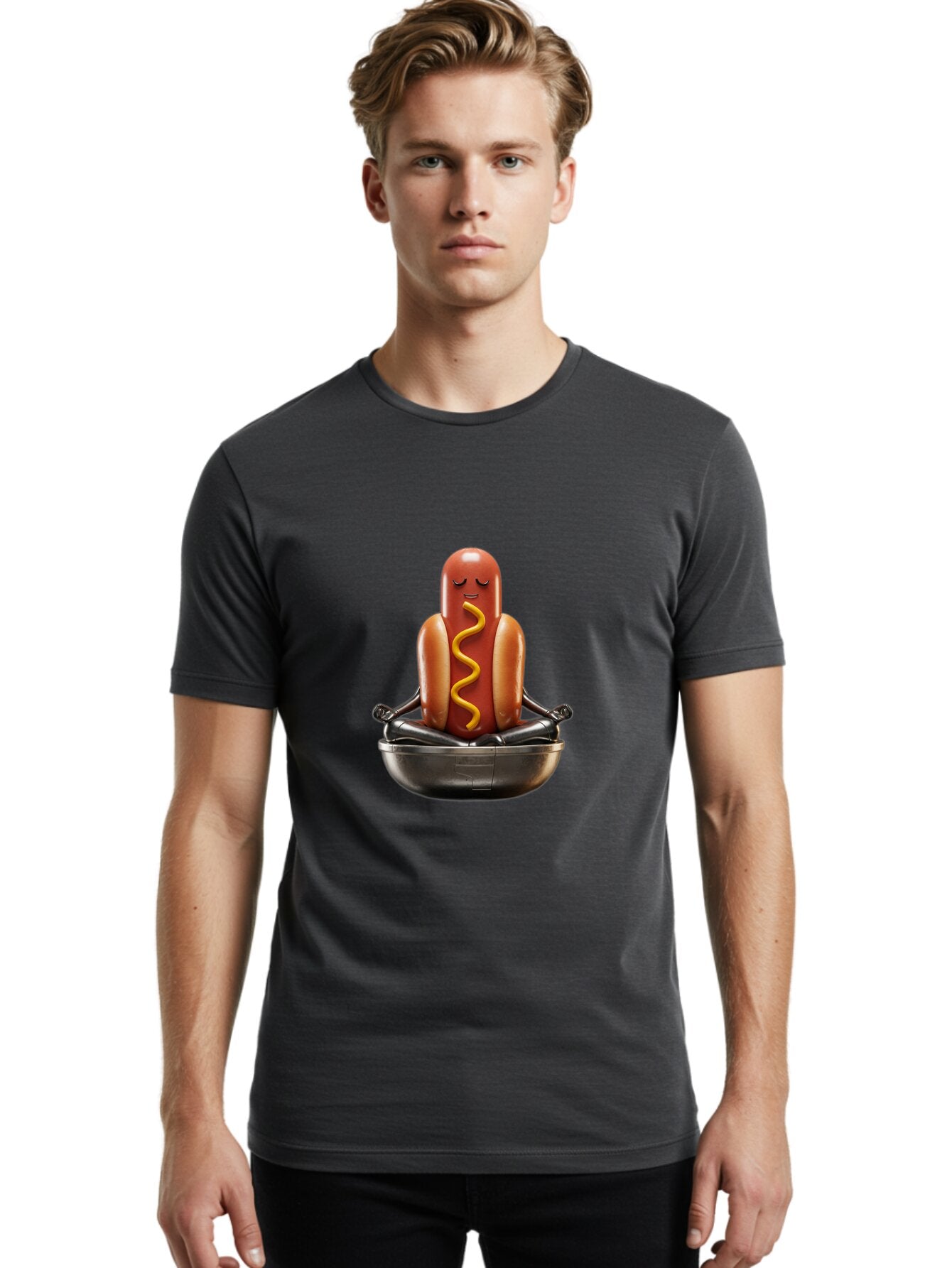Hot-Dog-Yoga-1 Men'S Graphic Tee, 100% Cotton, Comfortable Casual Summer Wear, Machine Washable, Vintage Camera, Old Camera, Antique Camera, Black Camera, Classic Photography, Photography Equipment, Nostalgic Device, Film Camera, Camera Art Baq966 25