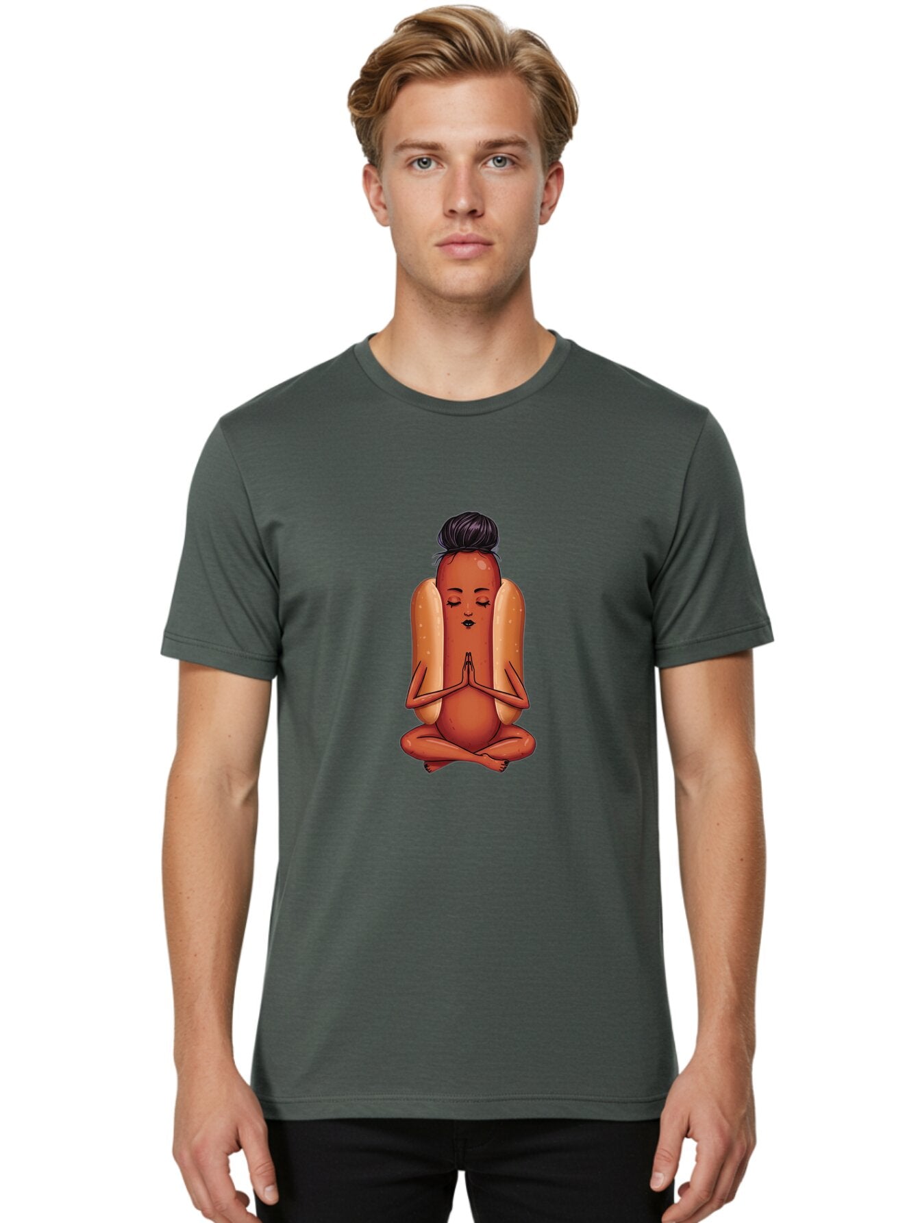 Hot-Dog-Yoga-4 Men'S Graphic Tee, 100% Cotton, Comfortable Casual Summer Wear, Machine Washable, Vintage Camera, Old Camera, Antique Camera, Black Camera, Classic Photography, Photography Equipment, Nostalgic Device, Film Camera, Camera Art Baq969 30