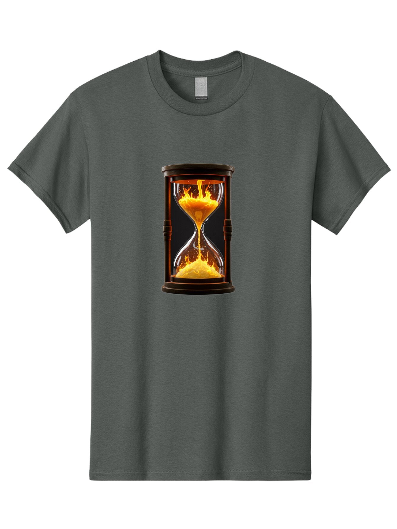 Hourglass-With-Flames Men'S Graphic Tee, 100% Cotton, Comfortable Casual Summer Wear, Machine Washable, Vintage Camera, Old Camera, Antique Camera, Black Camera, Classic Photography, Photography Equipment, Nostalgic Device, Film Camera, Baq975 12