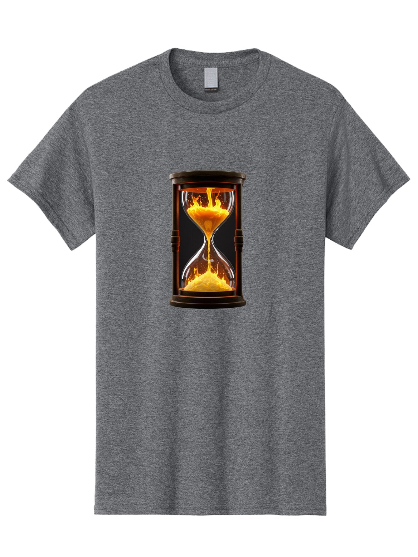 Hourglass-With-Flames Men'S Graphic Tee, 100% Cotton, Comfortable Casual Summer Wear, Machine Washable, Vintage Camera, Old Camera, Antique Camera, Black Camera, Classic Photography, Photography Equipment, Nostalgic Device, Film Camera, Baq975 8