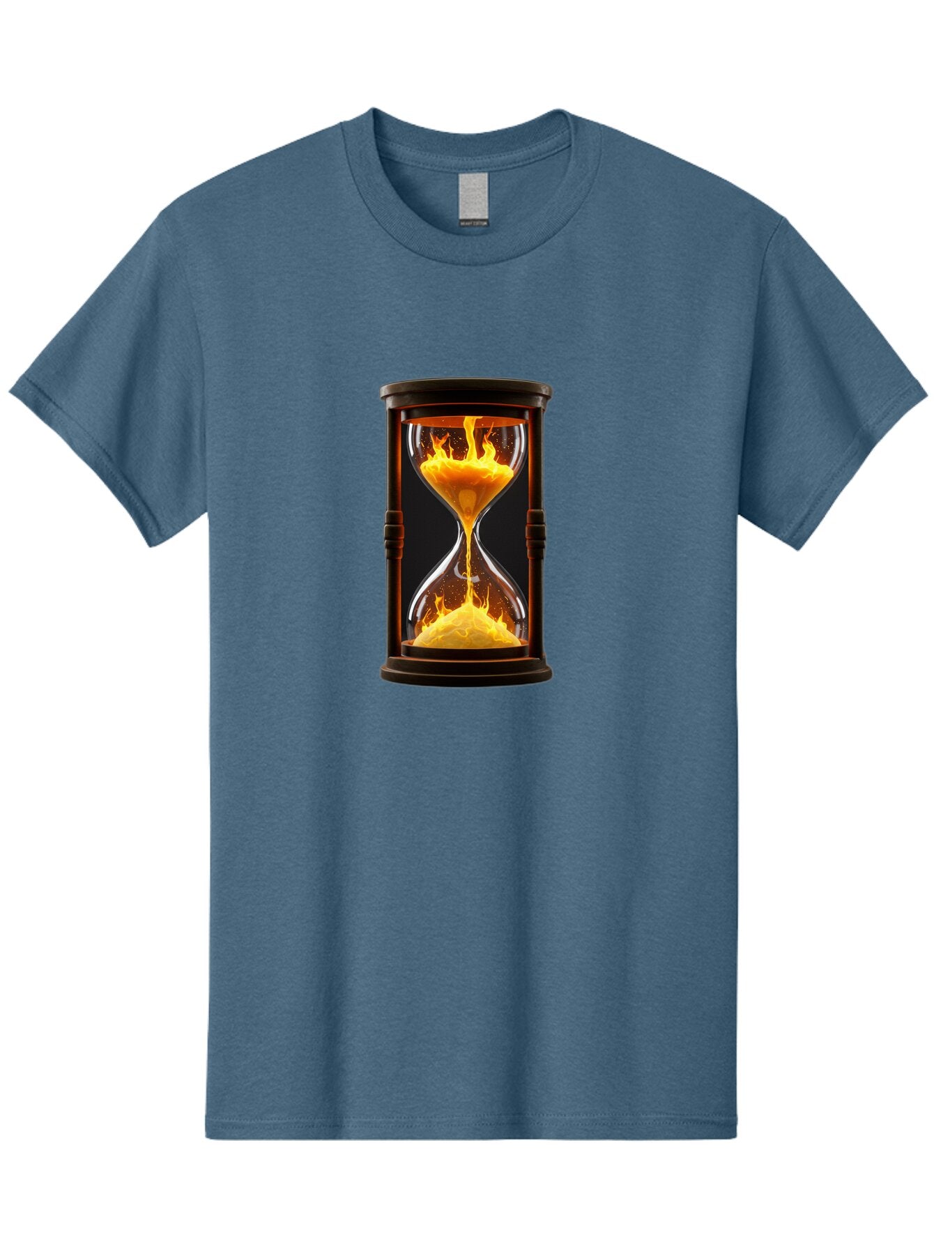 Hourglass-With-Flames Men'S Graphic Tee, 100% Cotton, Comfortable Casual Summer Wear, Machine Washable, Vintage Camera, Old Camera, Antique Camera, Black Camera, Classic Photography, Photography Equipment, Nostalgic Device, Film Camera, Baq975 5