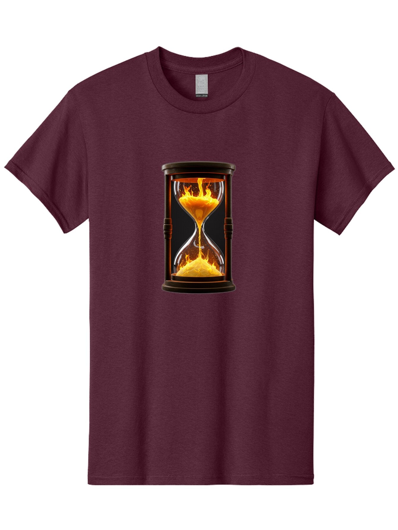 Hourglass-With-Flames Men'S Graphic Tee, 100% Cotton, Comfortable Casual Summer Wear, Machine Washable, Vintage Camera, Old Camera, Antique Camera, Black Camera, Classic Photography, Photography Equipment, Nostalgic Device, Film Camera, Baq975 7