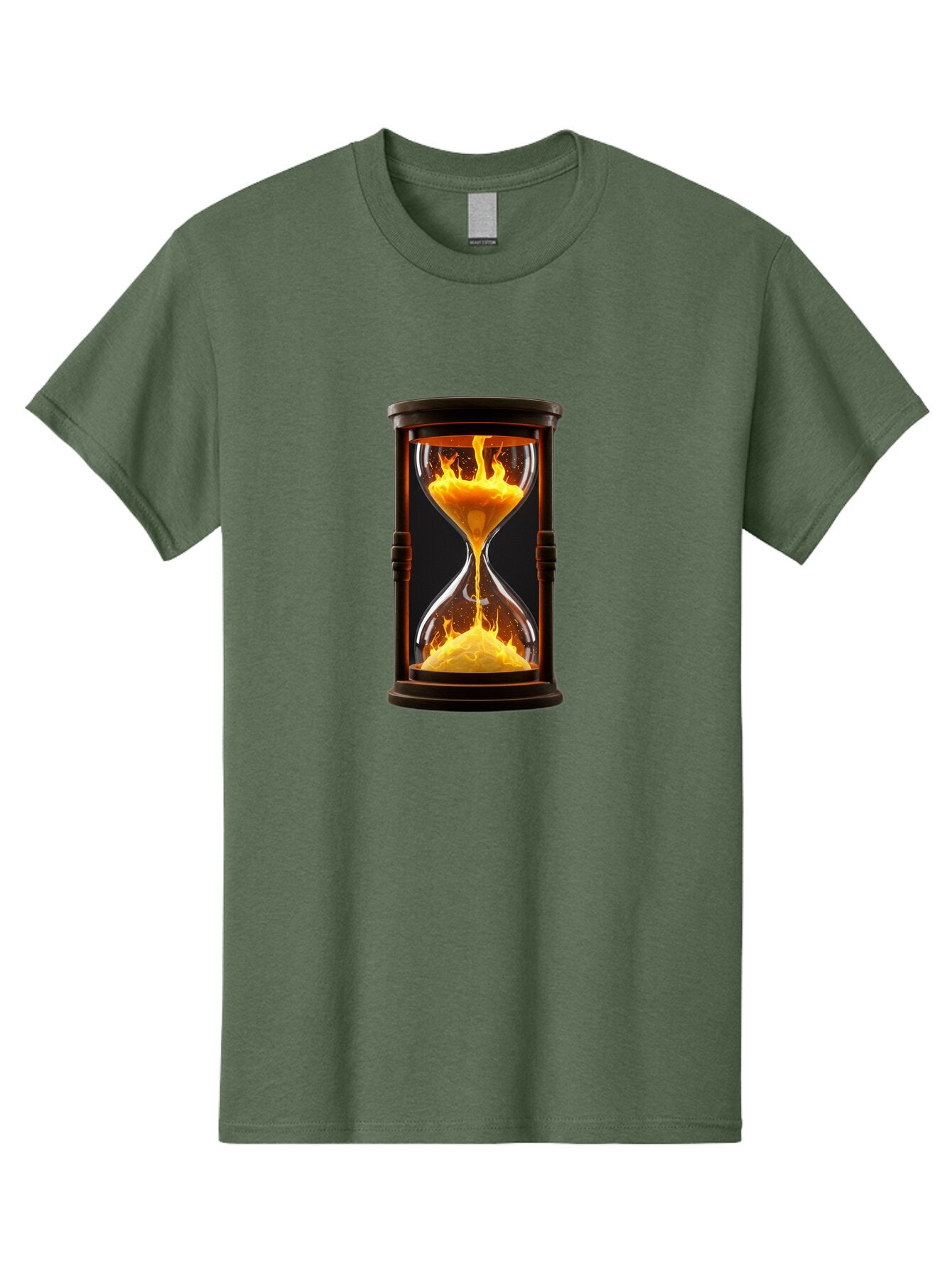 Hourglass-With-Flames Men'S Graphic Tee, 100% Cotton, Comfortable Casual Summer Wear, Machine Washable, Vintage Camera, Old Camera, Antique Camera, Black Camera, Classic Photography, Photography Equipment, Nostalgic Device, Film Camera, Baq975 3