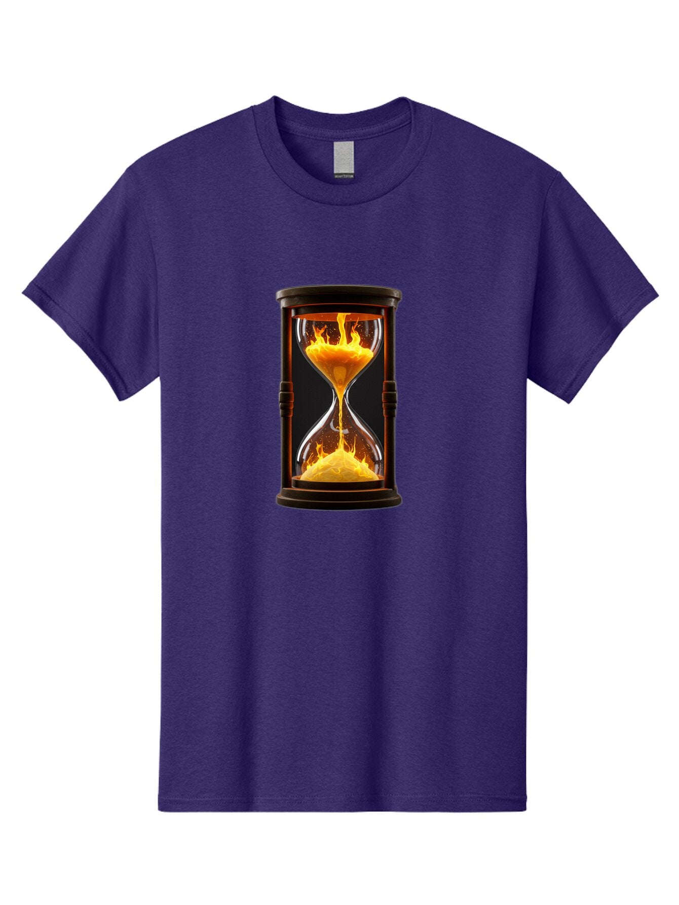 Hourglass-With-Flames Men'S Graphic Tee, 100% Cotton, Comfortable Casual Summer Wear, Machine Washable, Vintage Camera, Old Camera, Antique Camera, Black Camera, Classic Photography, Photography Equipment, Nostalgic Device, Film Camera, Baq975 2