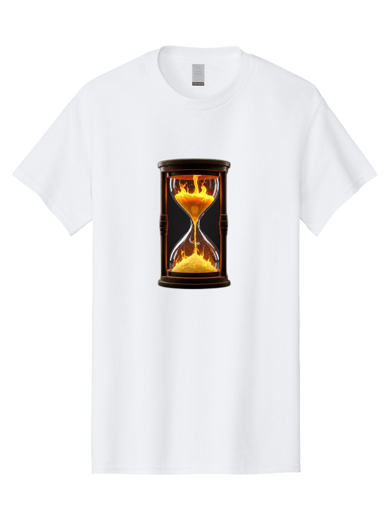 Hourglass-With-Flames Men'S Graphic Tee, 100% Cotton, Comfortable Casual Summer Wear, Machine Washable, Vintage Camera, Old Camera, Antique Camera, Black Camera, Classic Photography, Photography Equipment, Nostalgic Device, Film Camera, Baq975 9