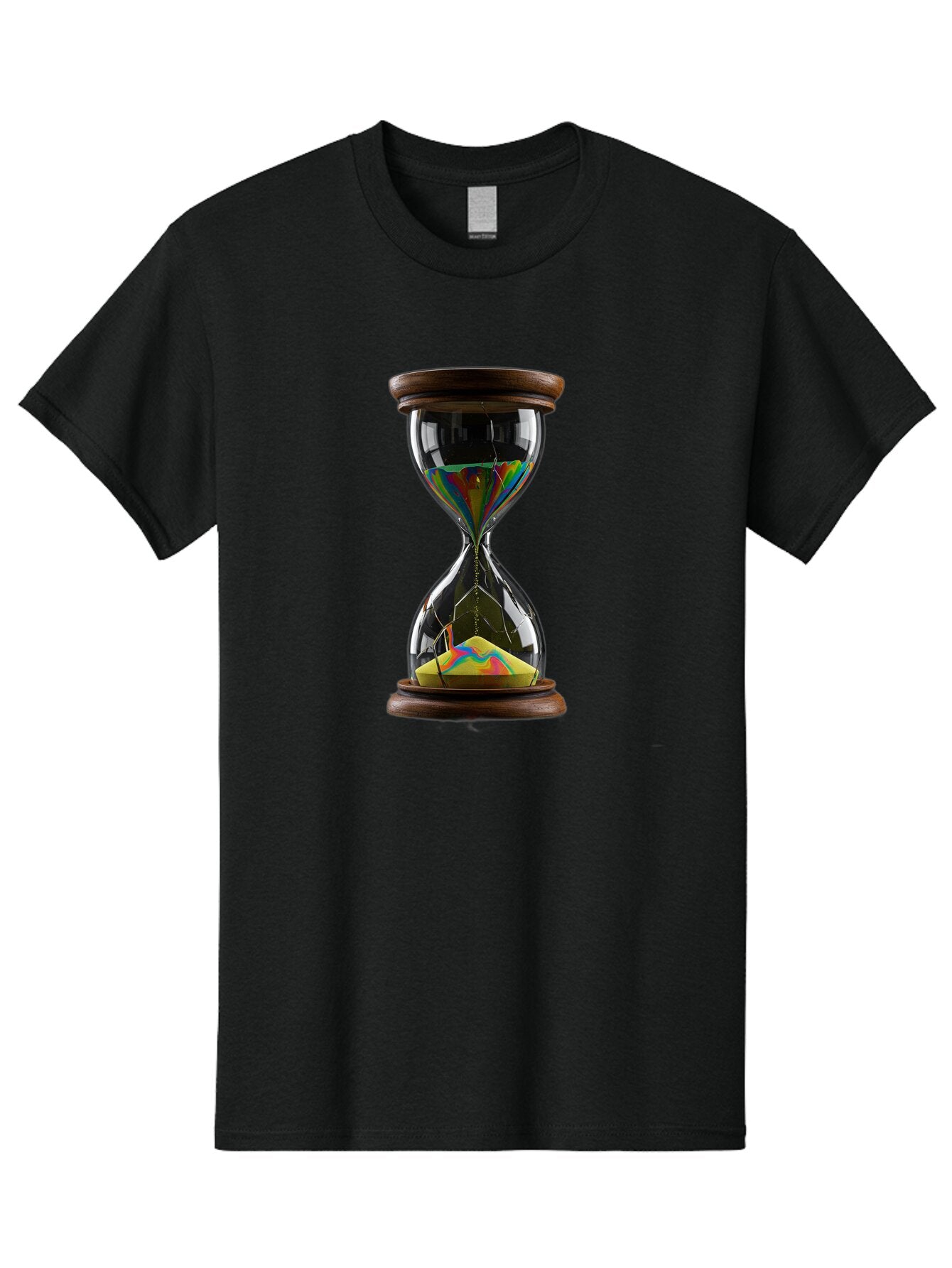 Hourglass-With-Holographic-Sand Men'S Graphic Tee, 100% Cotton, Comfortable Casual Summer Wear, Machine Washable, Vintage Camera, Old Camera, Antique Camera, Black Camera, Classic Photography, Photography Equipment, Nostalgic Device, Baq976 14