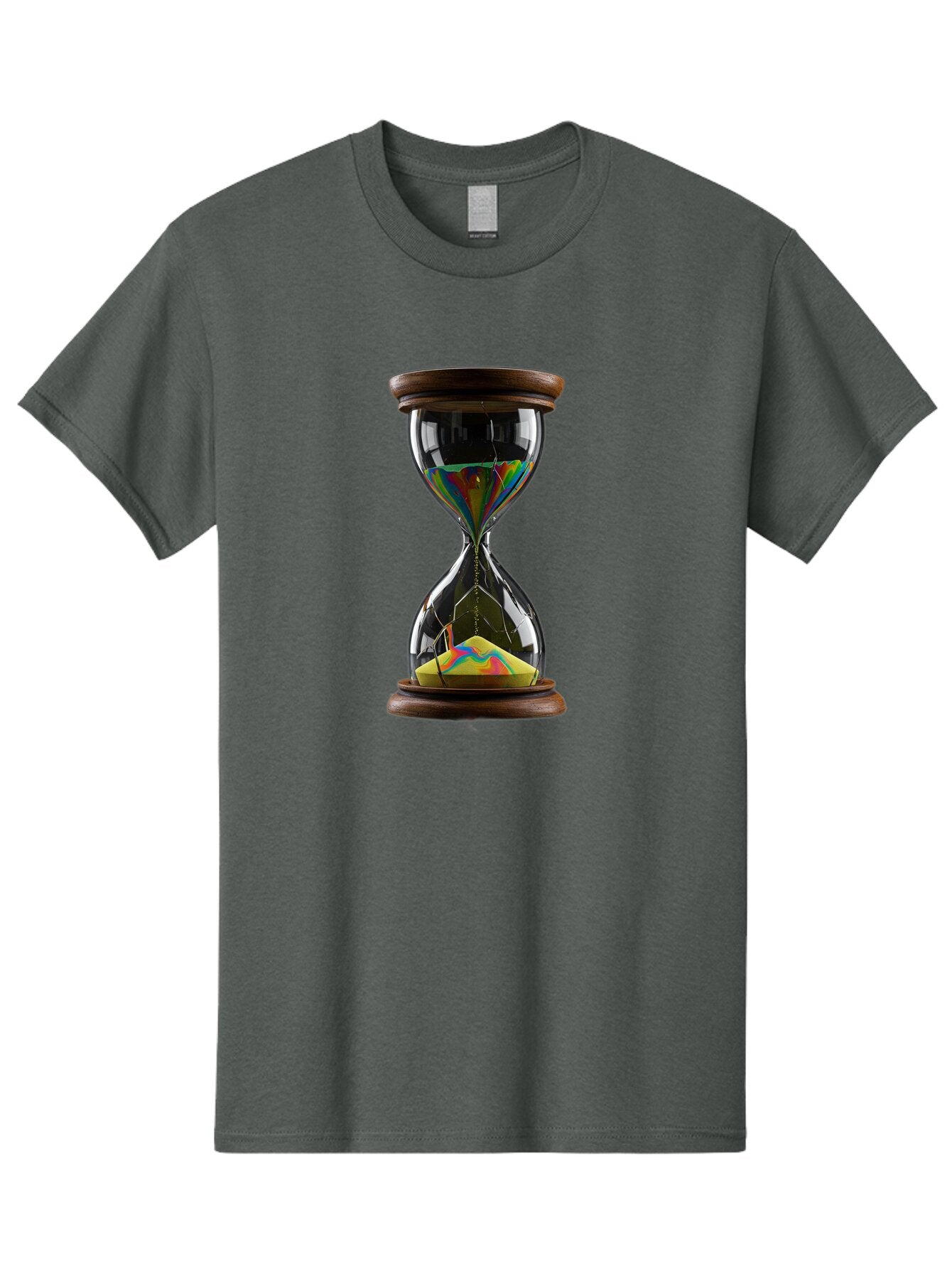 Hourglass-With-Holographic-Sand Men'S Graphic Tee, 100% Cotton, Comfortable Casual Summer Wear, Machine Washable, Vintage Camera, Old Camera, Antique Camera, Black Camera, Classic Photography, Photography Equipment, Nostalgic Device, Baq976 3