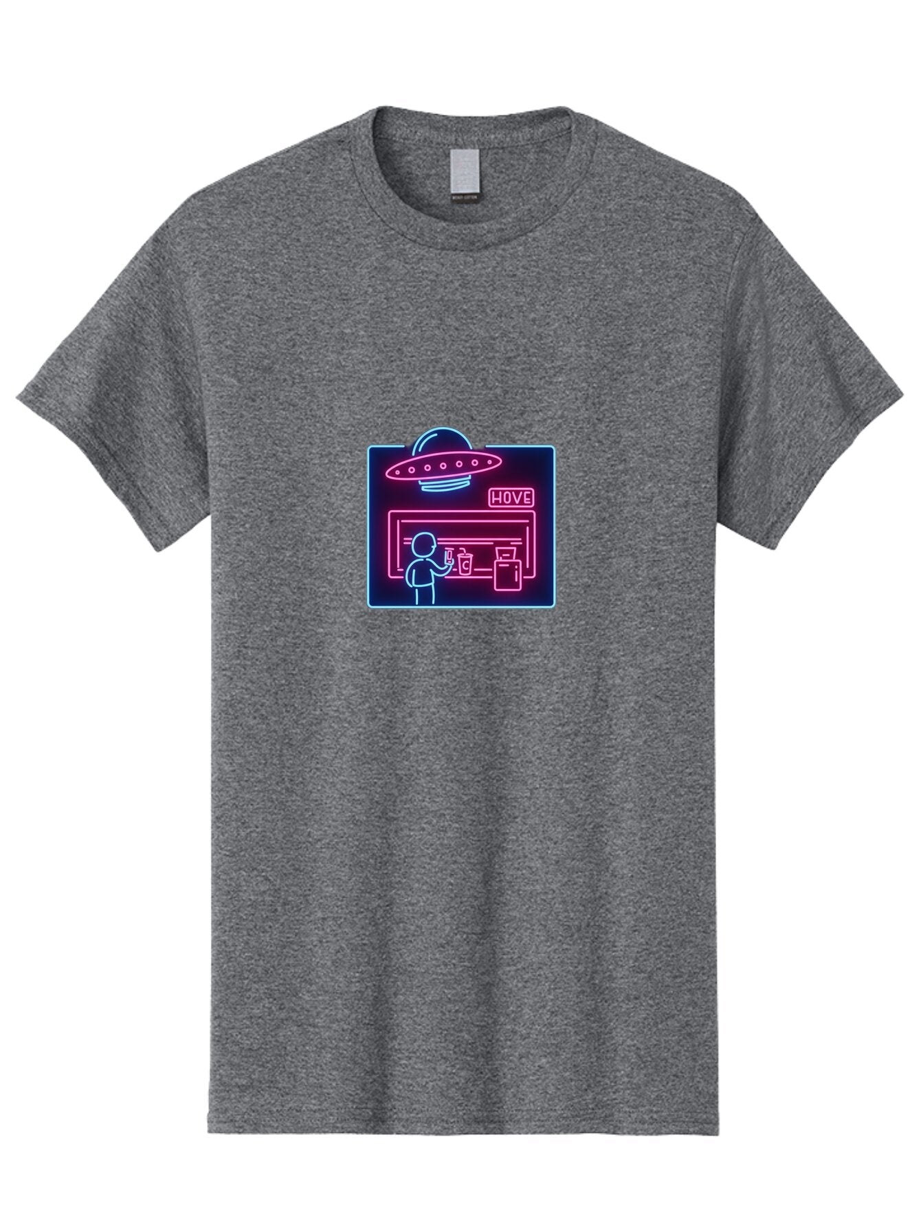 Hove-Neon-Sign Men'S Graphic Tee, 100% Cotton, Comfortable Casual Summer Wear, Machine Washable, Vintage Camera, Old Camera, Antique Camera, Black Camera, Classic Photography, Photography Equipment, Nostalgic Device, Film Camera, Camera Art Baq978 11