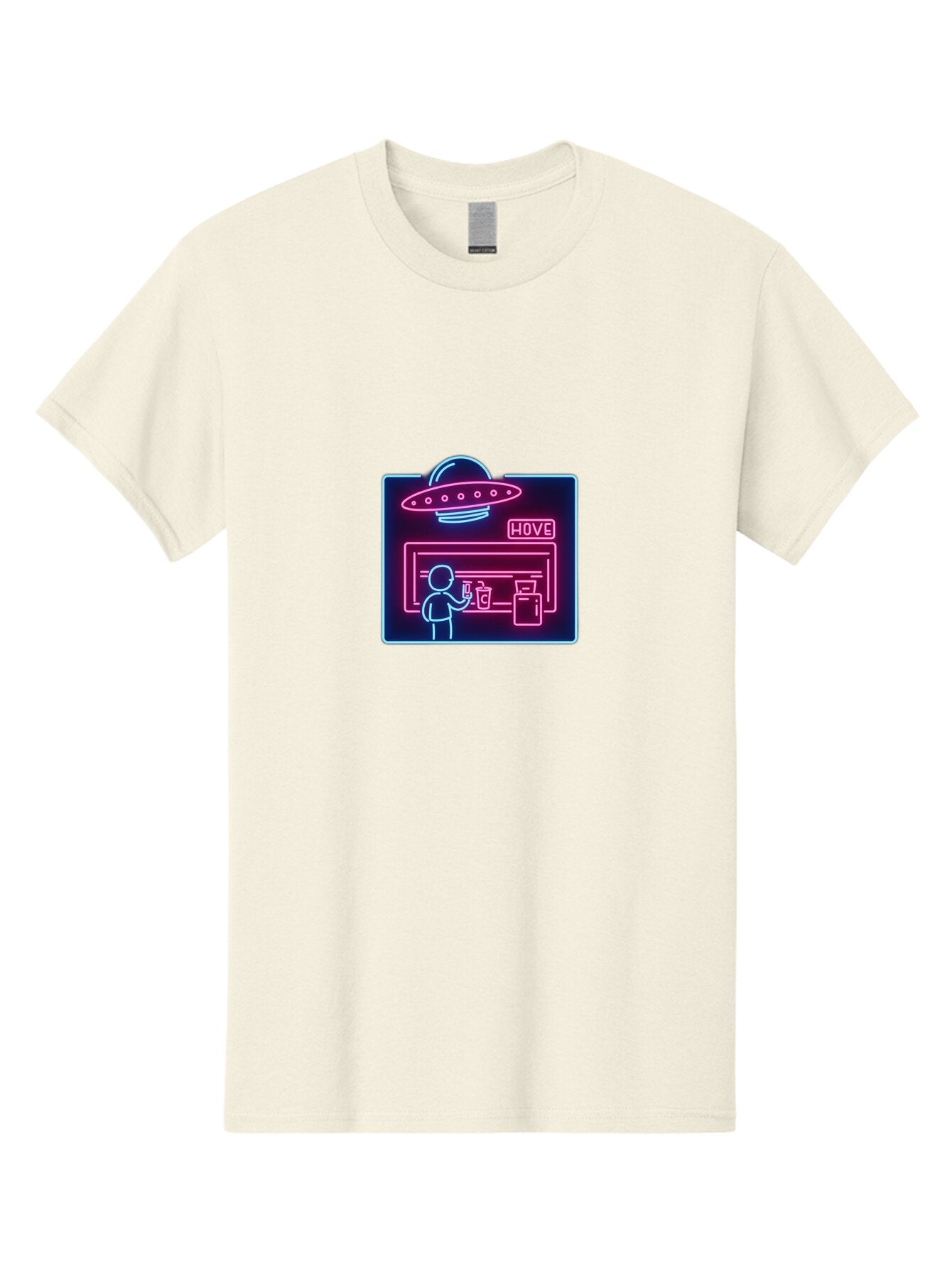 Hove-Neon-Sign Men'S Graphic Tee, 100% Cotton, Comfortable Casual Summer Wear, Machine Washable, Vintage Camera, Old Camera, Antique Camera, Black Camera, Classic Photography, Photography Equipment, Nostalgic Device, Film Camera, Camera Art Baq978 5