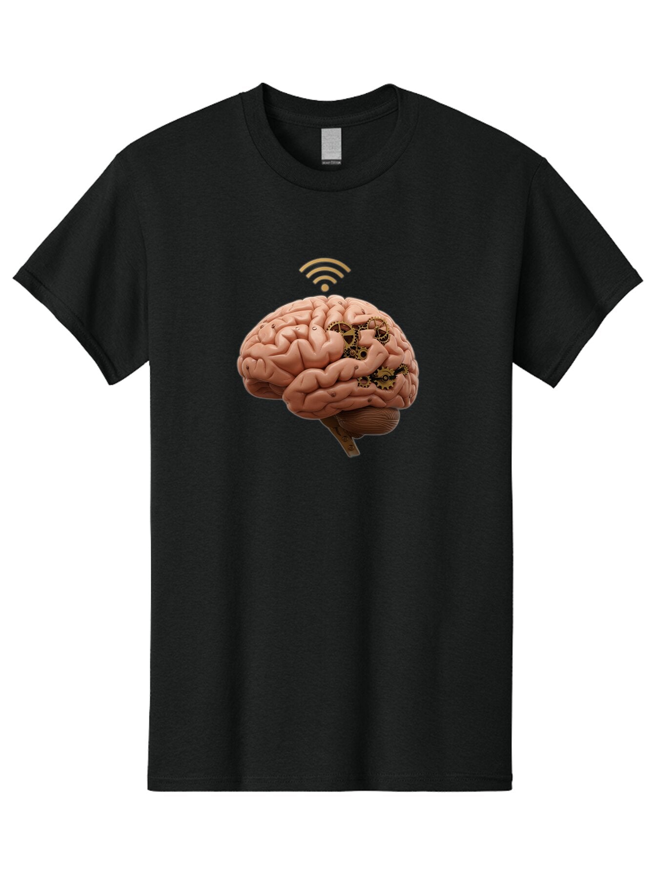 Human-Brain-With-Gears-And-Wi-Fi Men'S Graphic Tee, 100% Cotton, Comfortable Casual Summer Wear, Machine Washable, Vintage Camera, Old Camera, Antique Camera, Black Camera, Classic Photography, Photography Equipment, Nostalgic Device, Baq986 8