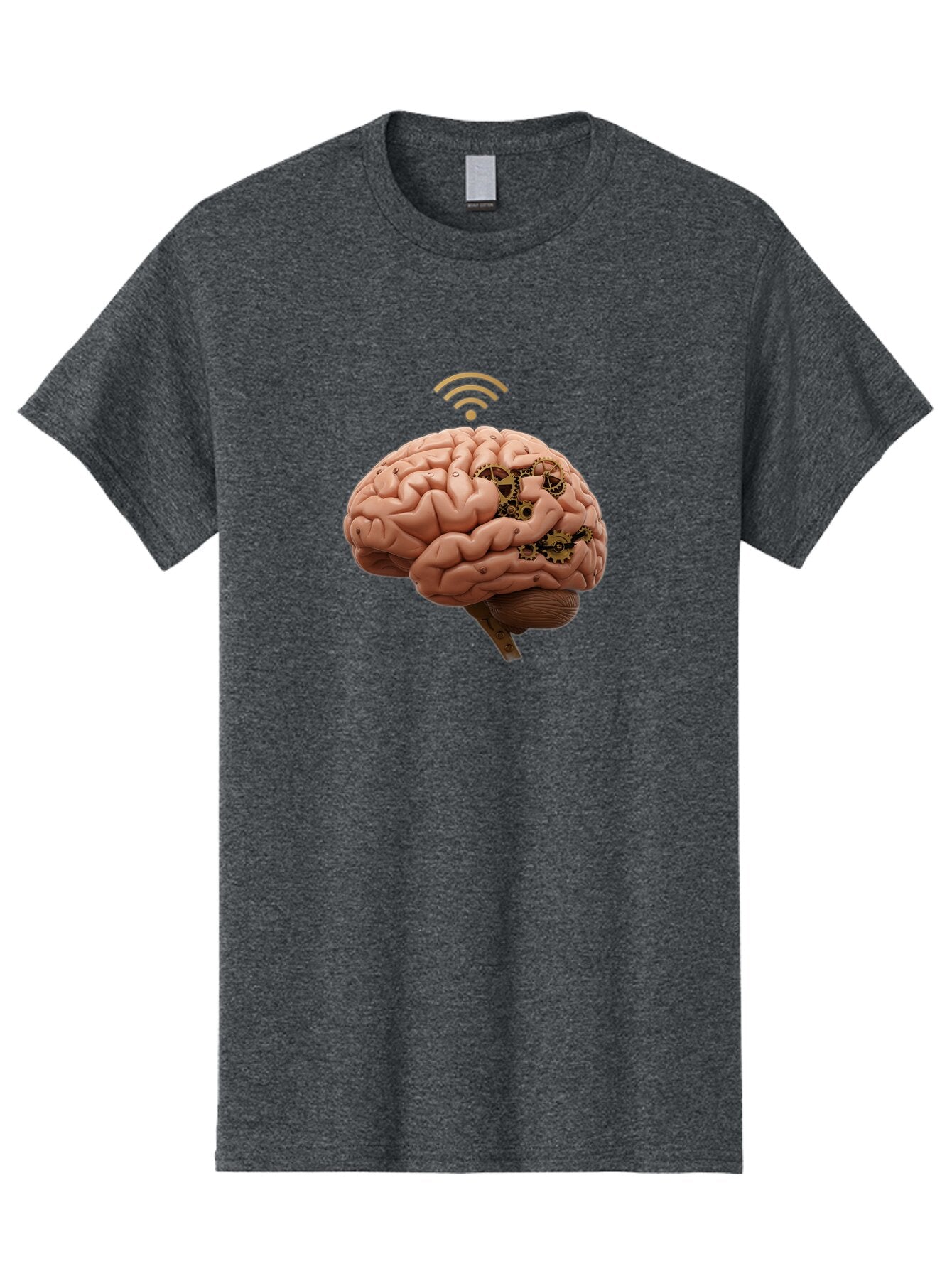 Human-Brain-With-Gears-And-Wi-Fi Men'S Graphic Tee, 100% Cotton, Comfortable Casual Summer Wear, Machine Washable, Vintage Camera, Old Camera, Antique Camera, Black Camera, Classic Photography, Photography Equipment, Nostalgic Device, Baq986 9