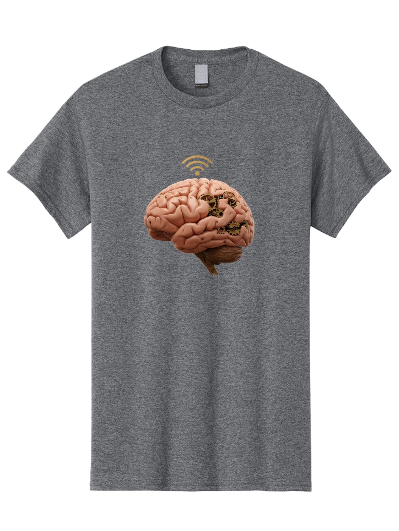 Human-Brain-With-Gears-And-Wi-Fi Men'S Graphic Tee, 100% Cotton, Comfortable Casual Summer Wear, Machine Washable, Vintage Camera, Old Camera, Antique Camera, Black Camera, Classic Photography, Photography Equipment, Nostalgic Device, Baq986 3