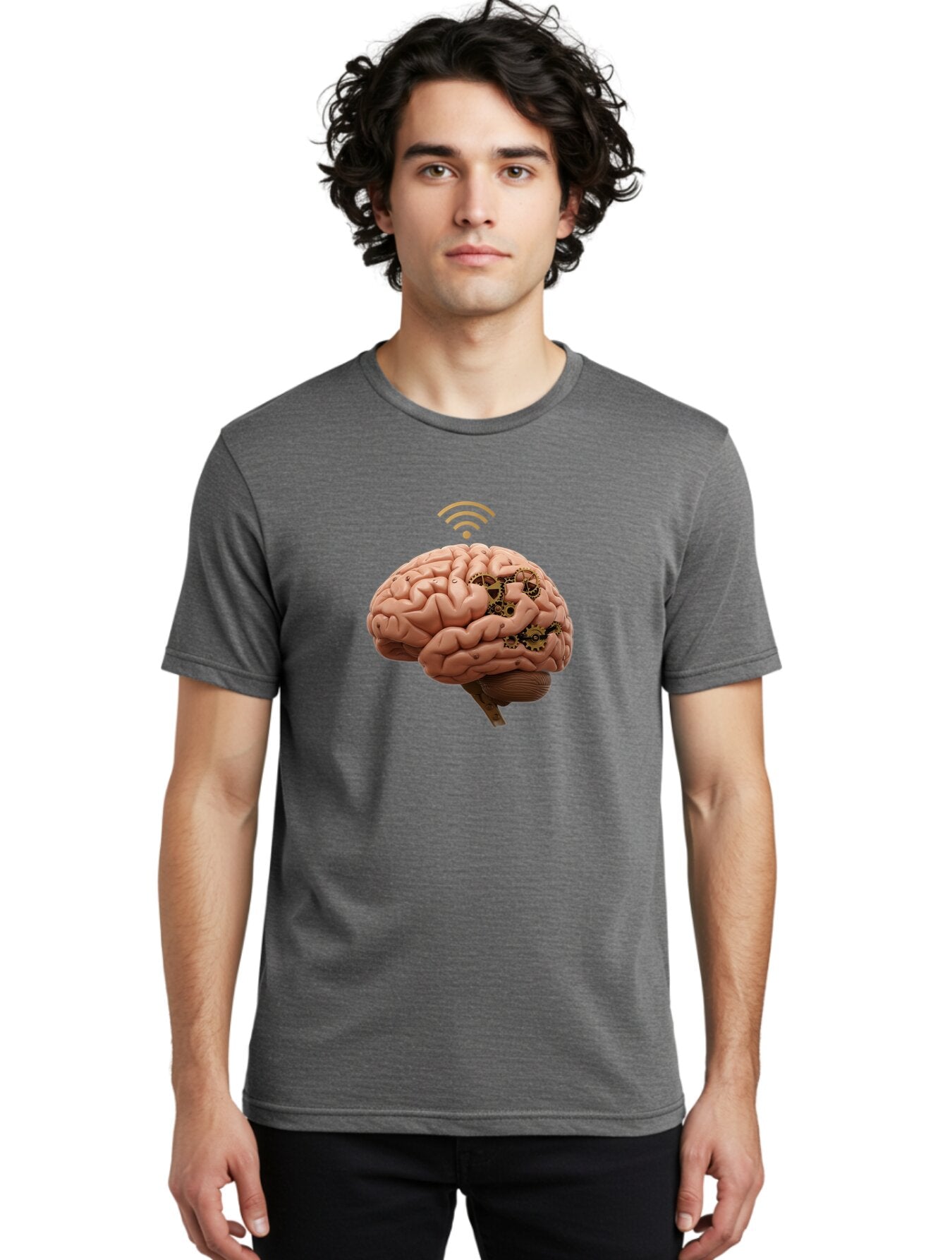 Human-Brain-With-Gears-And-Wi-Fi Men'S Graphic Tee, 100% Cotton, Comfortable Casual Summer Wear, Machine Washable, Vintage Camera, Old Camera, Antique Camera, Black Camera, Classic Photography, Photography Equipment, Nostalgic Device, Baq986 22