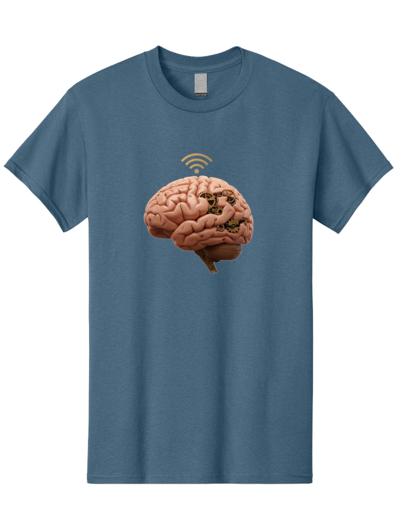 Human-Brain-With-Gears-And-Wi-Fi Men'S Graphic Tee, 100% Cotton, Comfortable Casual Summer Wear, Machine Washable, Vintage Camera, Old Camera, Antique Camera, Black Camera, Classic Photography, Photography Equipment, Nostalgic Device, Baq986 7