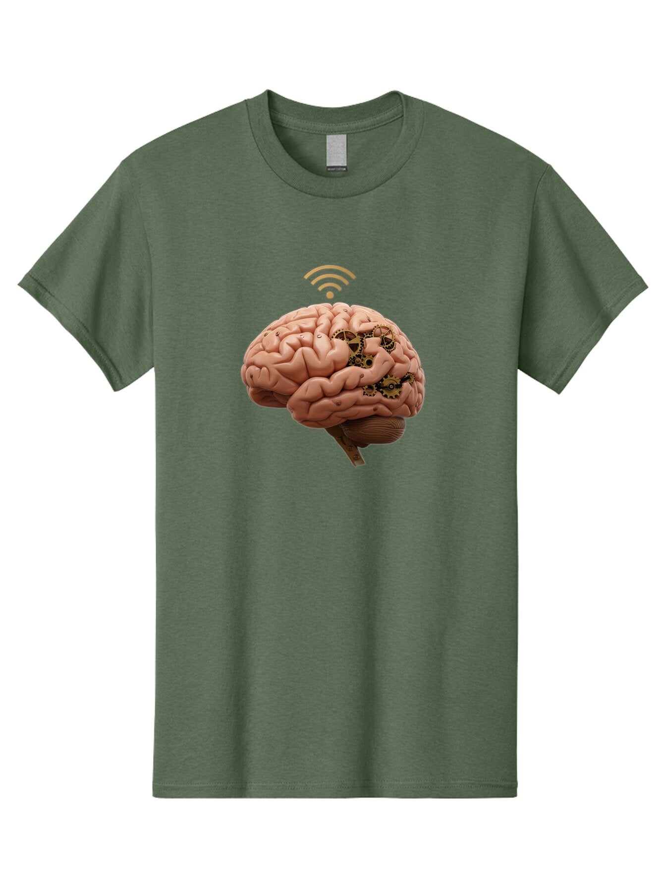 Human-Brain-With-Gears-And-Wi-Fi Men'S Graphic Tee, 100% Cotton, Comfortable Casual Summer Wear, Machine Washable, Vintage Camera, Old Camera, Antique Camera, Black Camera, Classic Photography, Photography Equipment, Nostalgic Device, Baq986 1