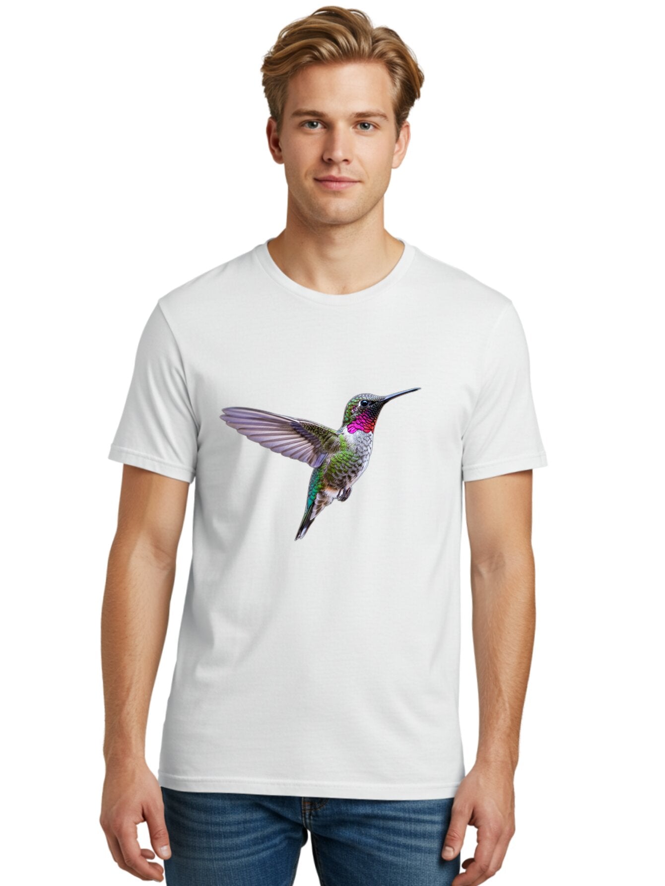 Hummingbird-In-Flight Men'S Graphic Tee, 100% Cotton, Comfortable Casual Summer Wear, Machine Washable, Vintage Camera, Old Camera, Antique Camera, Black Camera, Classic Photography, Photography Equipment, Nostalgic Device, Film Camera, Baq988 30