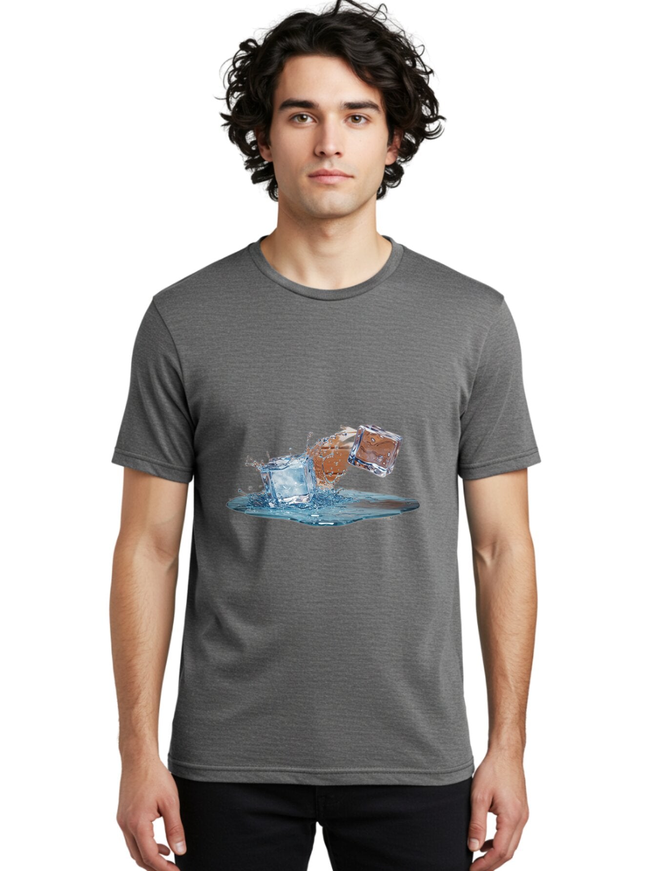 Ice-Cubes-Splash Men'S Graphic Tee, 100% Cotton, Comfortable Casual Summer Wear, Machine Washable, Vintage Camera, Old Camera, Antique Camera, Black Camera, Classic Photography, Photography Equipment, Nostalgic Device, Film Camera, Camera Art Baq999 23