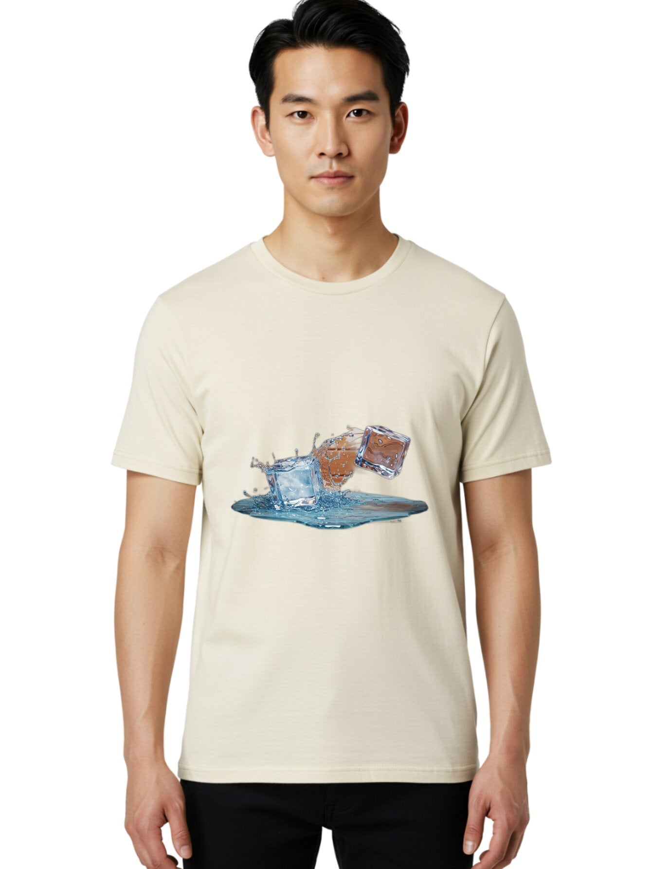 Ice-Cubes-Splash Men'S Graphic Tee, 100% Cotton, Comfortable Casual Summer Wear, Machine Washable, Vintage Camera, Old Camera, Antique Camera, Black Camera, Classic Photography, Photography Equipment, Nostalgic Device, Film Camera, Camera Art Baq999 16