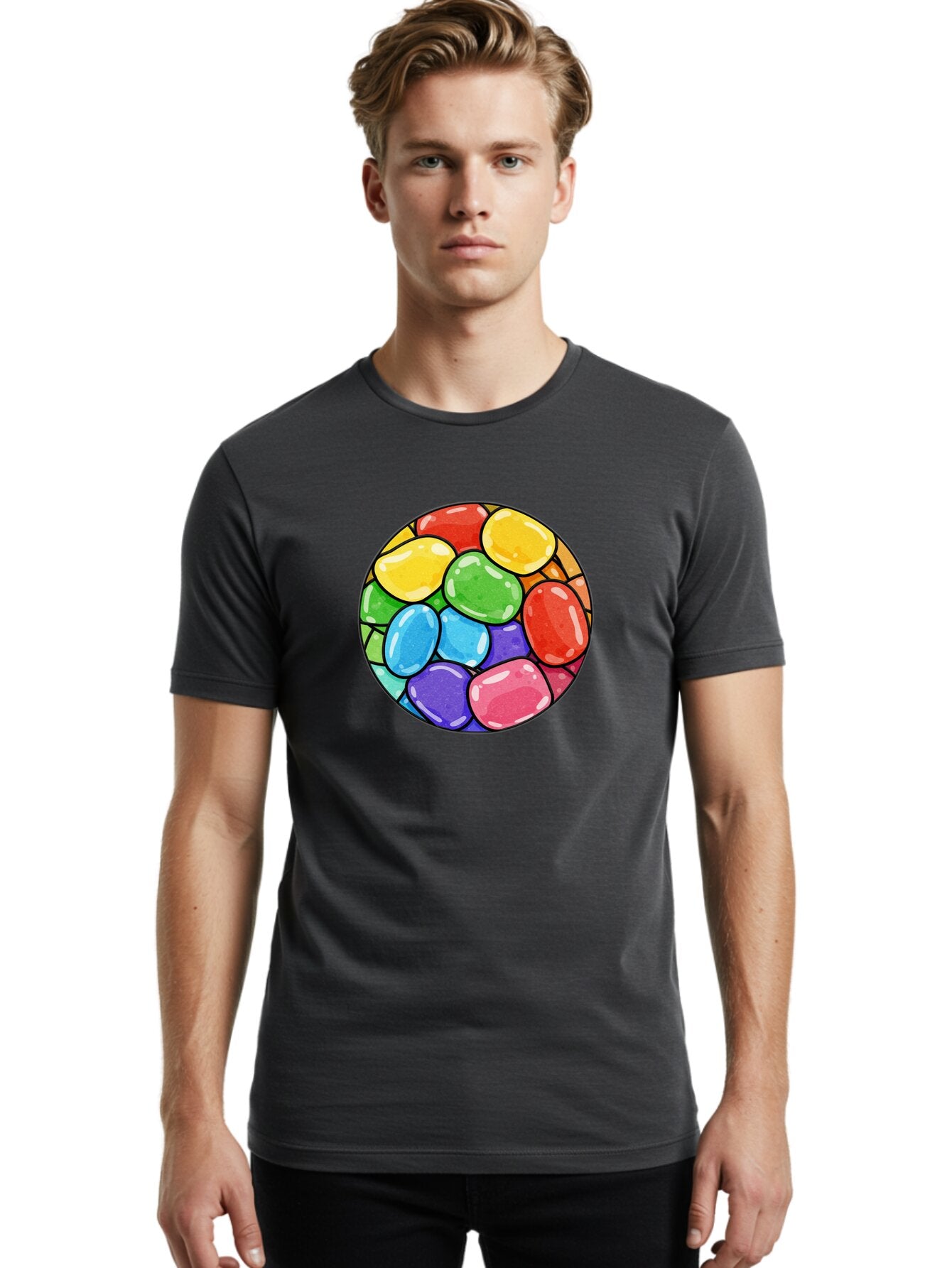 Jelly-Beans-1 Men'S Graphic Tee, 100% Cotton, Comfortable Casual Summer Wear, Machine Washable, Vintage Camera, Old Camera, Antique Camera, Black Camera, Classic Photography, Photography Equipment, Nostalgic Device, Film Camera, Camera Art Bar007 27