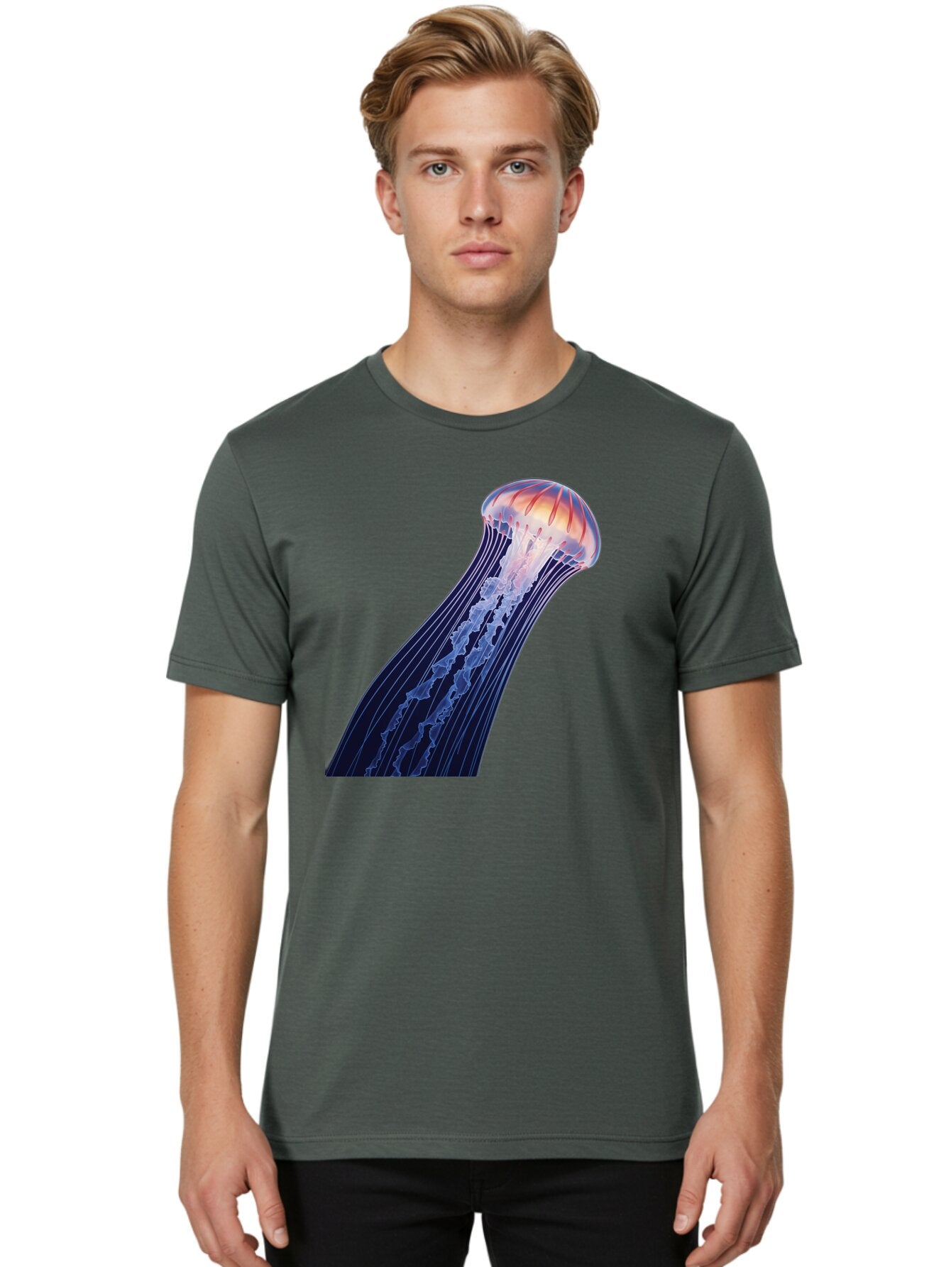 Jellyfish-2 Men'S Graphic Tee, 100% Cotton, Comfortable Casual Summer Wear, Machine Washable, Vintage Camera, Old Camera, Antique Camera, Black Camera, Classic Photography, Photography Equipment, Nostalgic Device, Film Camera, Camera Art Bar010 20
