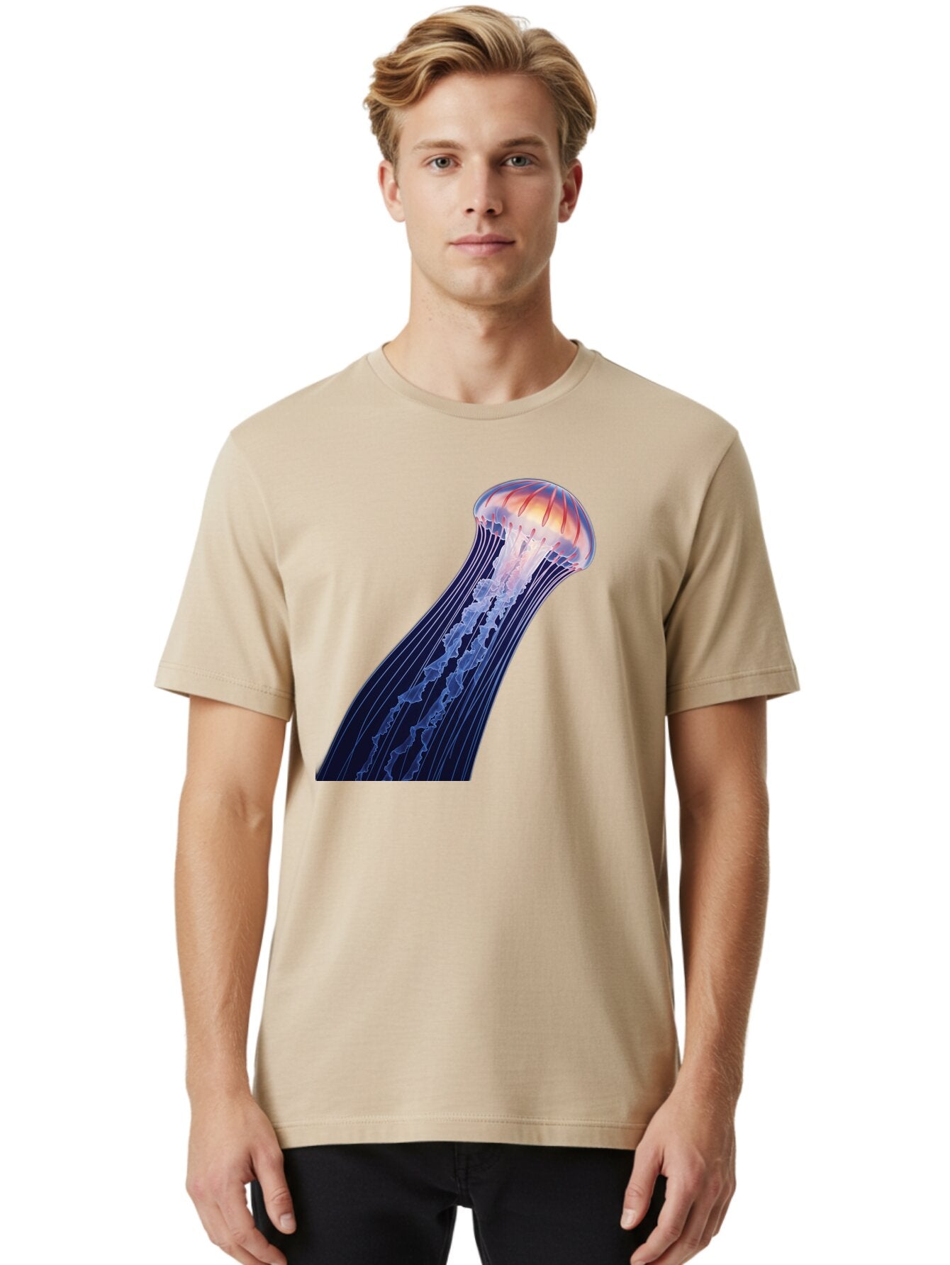 Jellyfish-2 Men'S Graphic Tee, 100% Cotton, Comfortable Casual Summer Wear, Machine Washable, Vintage Camera, Old Camera, Antique Camera, Black Camera, Classic Photography, Photography Equipment, Nostalgic Device, Film Camera, Camera Art Bar010 22