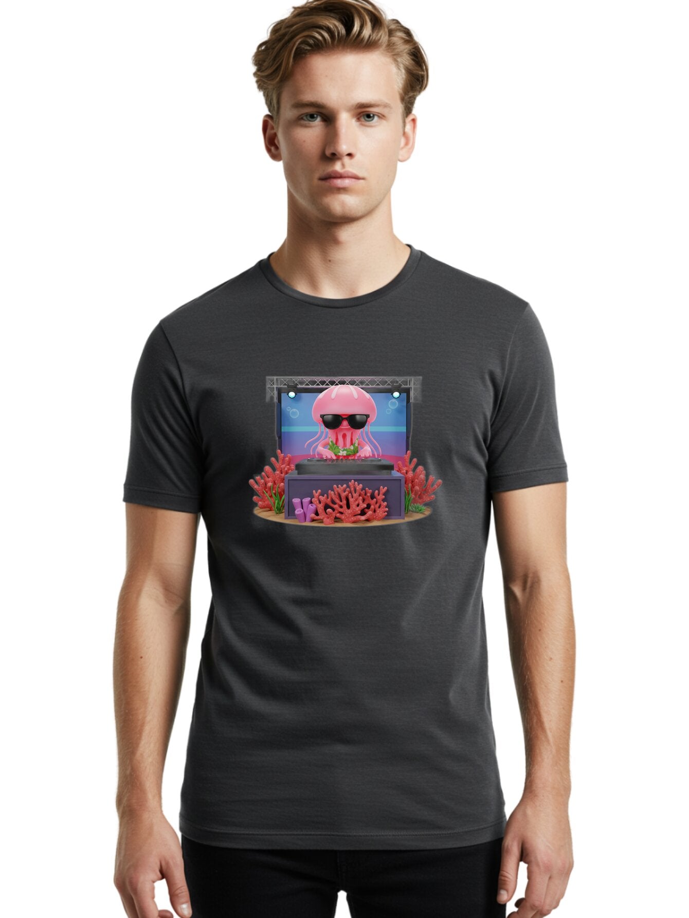 Jellyfish-Dj-1 Men'S Graphic Tee, 100% Cotton, Comfortable Casual Summer Wear, Machine Washable, Vintage Camera, Old Camera, Antique Camera, Black Camera, Classic Photography, Photography Equipment, Nostalgic Device, Film Camera, Camera Art Bar011 25