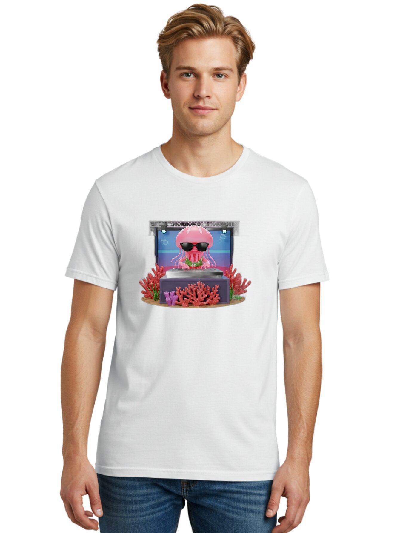 Jellyfish-Dj-1 Men'S Graphic Tee, 100% Cotton, Comfortable Casual Summer Wear, Machine Washable, Vintage Camera, Old Camera, Antique Camera, Black Camera, Classic Photography, Photography Equipment, Nostalgic Device, Film Camera, Camera Art Bar011 30