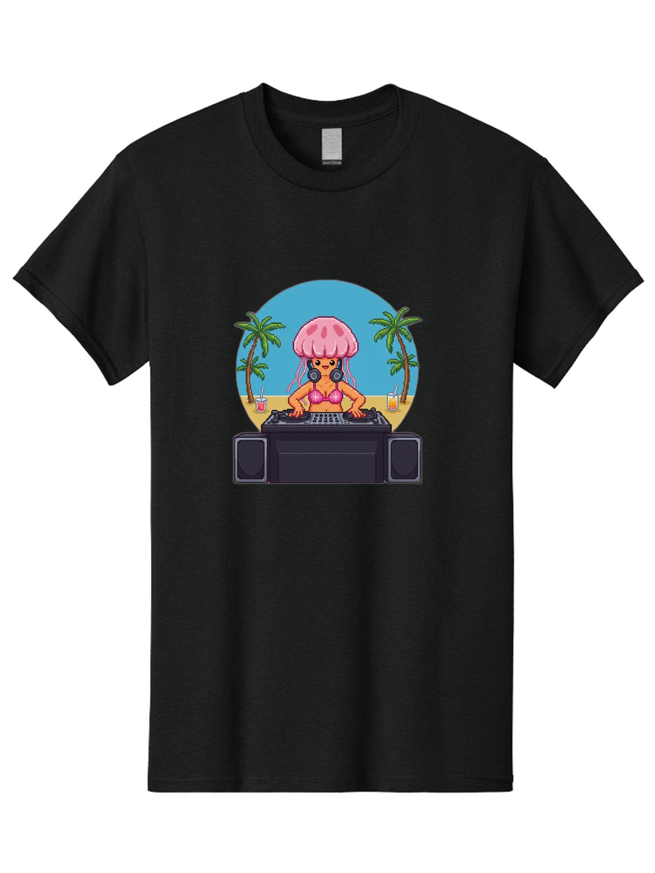 Jellyfish-Dj-2 Men'S Graphic Tee, 100% Cotton, Comfortable Casual Summer Wear, Machine Washable, Vintage Camera, Old Camera, Antique Camera, Black Camera, Classic Photography, Photography Equipment, Nostalgic Device, Film Camera, Camera Art Bar012 9