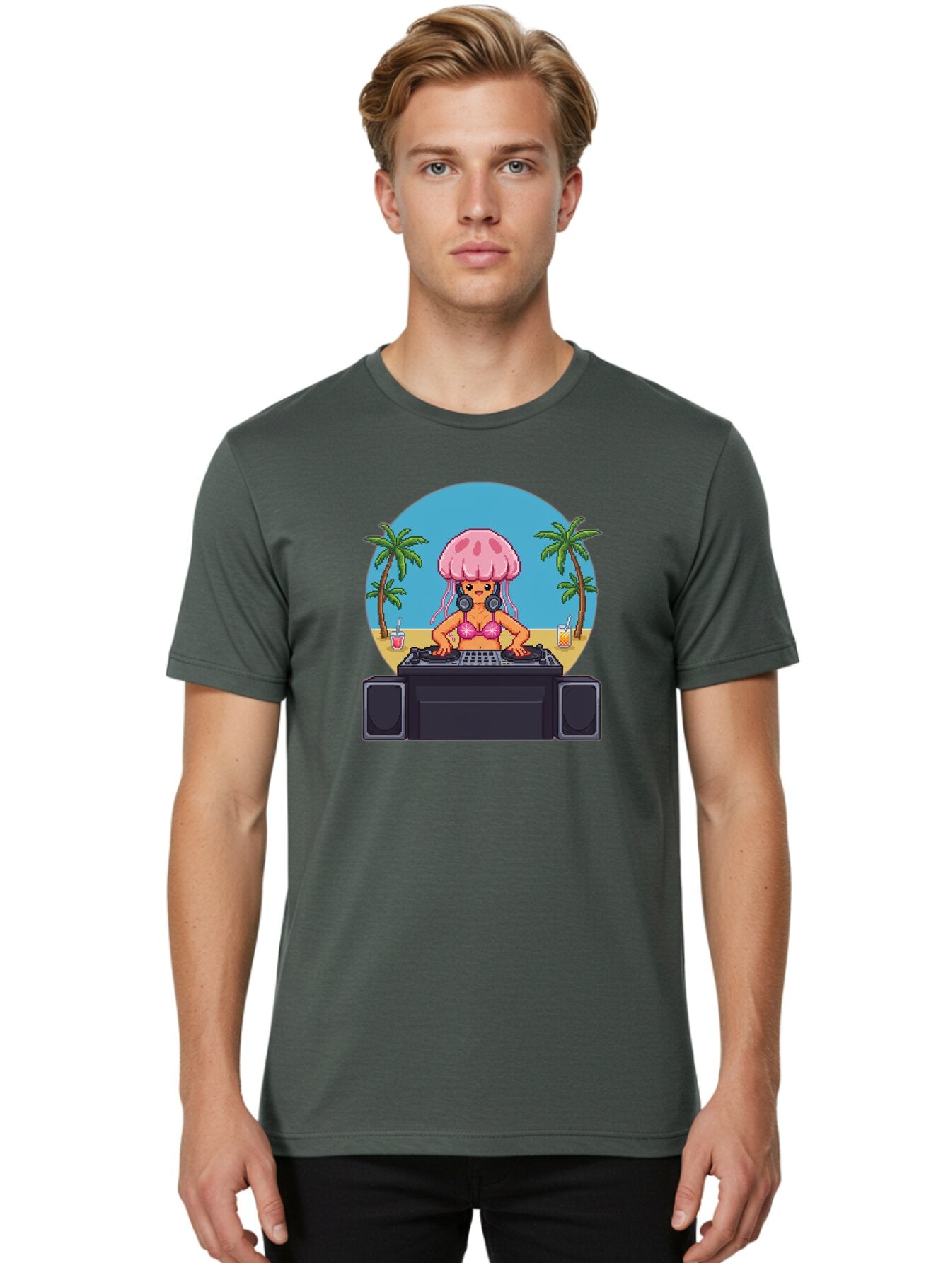 Jellyfish-Dj-2 Men'S Graphic Tee, 100% Cotton, Comfortable Casual Summer Wear, Machine Washable, Vintage Camera, Old Camera, Antique Camera, Black Camera, Classic Photography, Photography Equipment, Nostalgic Device, Film Camera, Camera Art Bar012 16