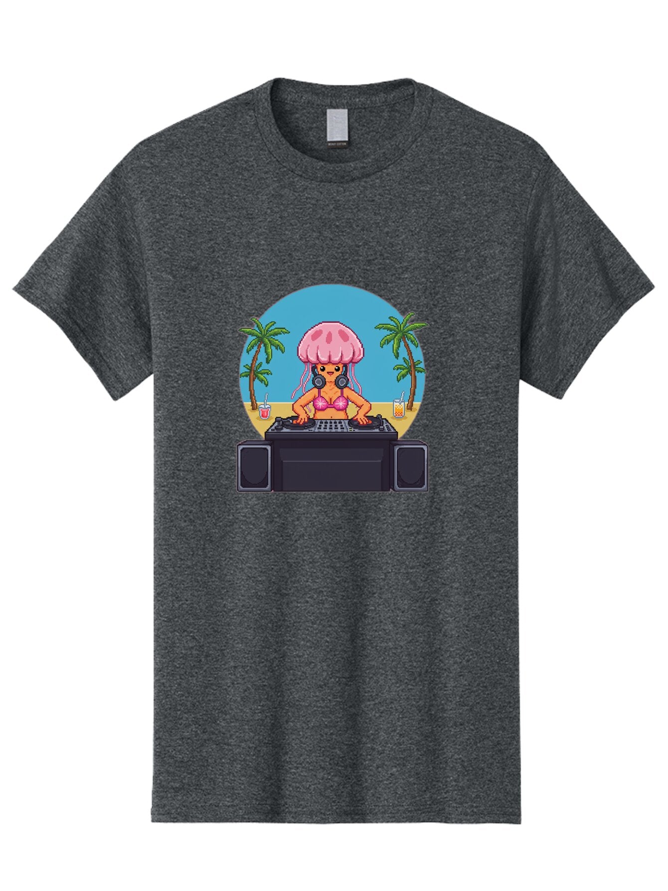 Jellyfish-Dj-2 Men'S Graphic Tee, 100% Cotton, Comfortable Casual Summer Wear, Machine Washable, Vintage Camera, Old Camera, Antique Camera, Black Camera, Classic Photography, Photography Equipment, Nostalgic Device, Film Camera, Camera Art Bar012 2