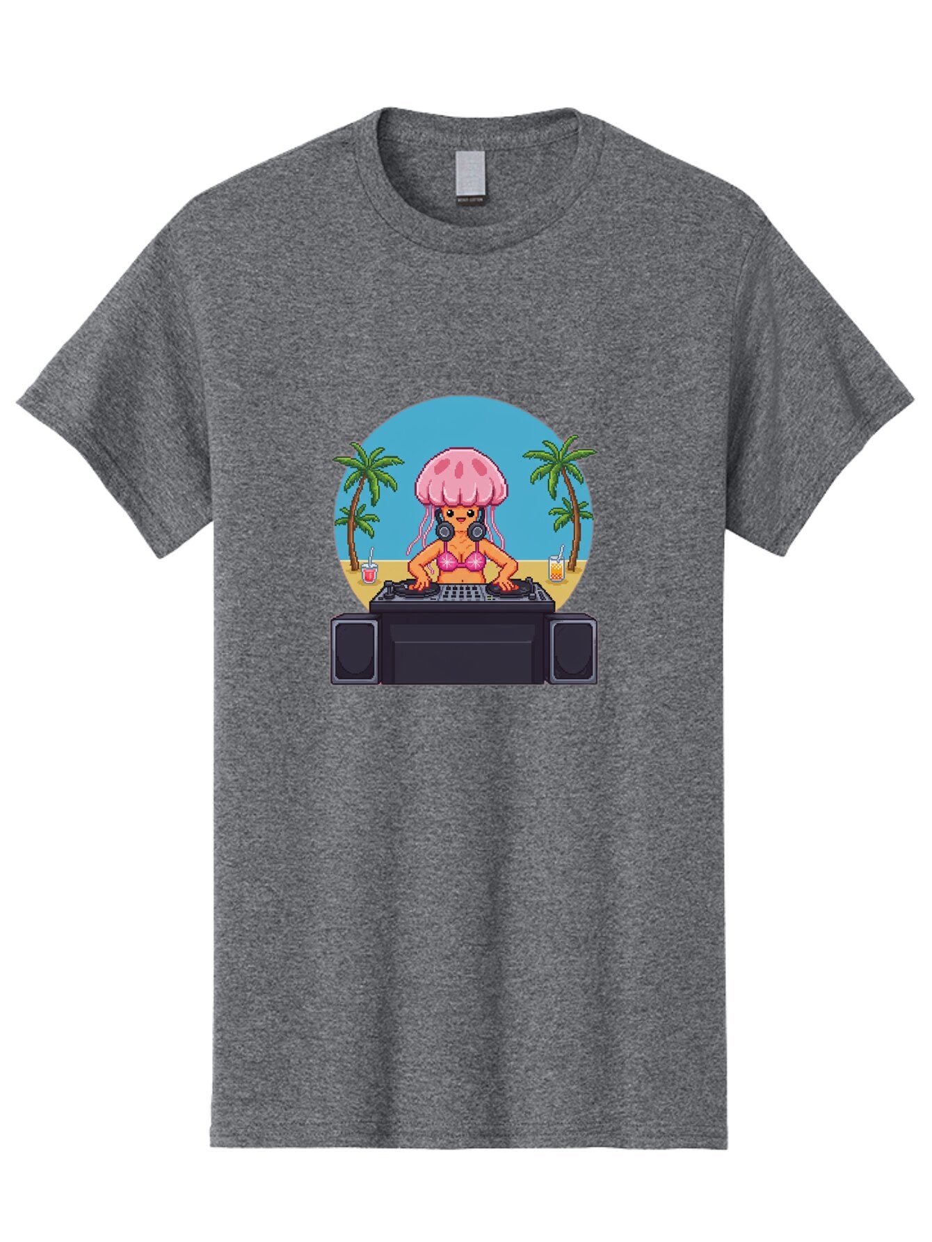 Jellyfish-Dj-2 Men'S Graphic Tee, 100% Cotton, Comfortable Casual Summer Wear, Machine Washable, Vintage Camera, Old Camera, Antique Camera, Black Camera, Classic Photography, Photography Equipment, Nostalgic Device, Film Camera, Camera Art Bar012 13
