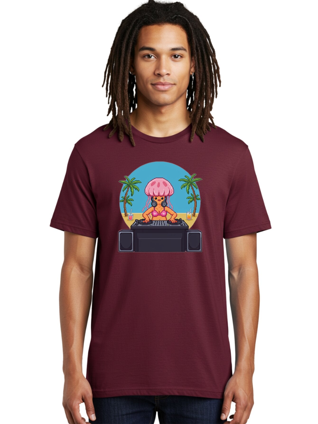 Jellyfish-Dj-2 Men'S Graphic Tee, 100% Cotton, Comfortable Casual Summer Wear, Machine Washable, Vintage Camera, Old Camera, Antique Camera, Black Camera, Classic Photography, Photography Equipment, Nostalgic Device, Film Camera, Camera Art Bar012 29
