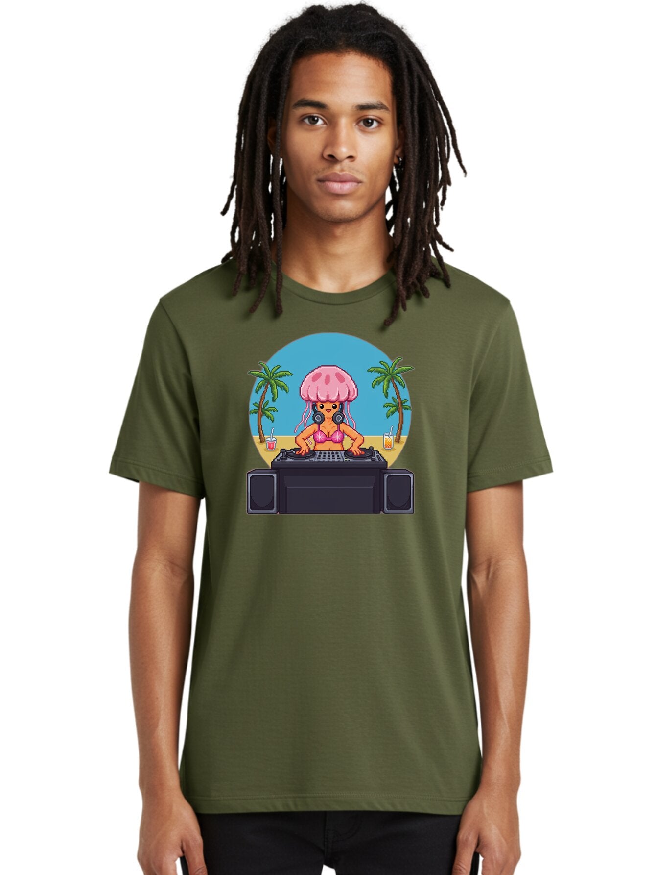 Jellyfish-Dj-2 Men'S Graphic Tee, 100% Cotton, Comfortable Casual Summer Wear, Machine Washable, Vintage Camera, Old Camera, Antique Camera, Black Camera, Classic Photography, Photography Equipment, Nostalgic Device, Film Camera, Camera Art Bar012 17