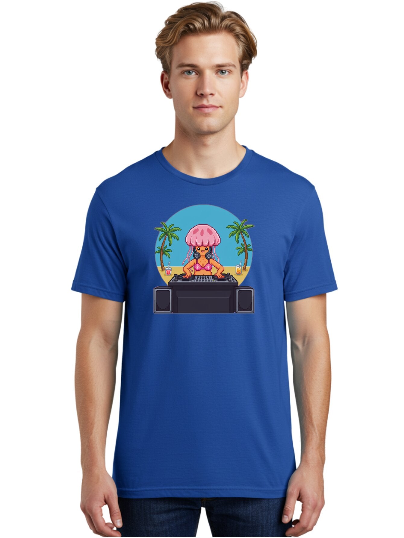 Jellyfish-Dj-2 Men'S Graphic Tee, 100% Cotton, Comfortable Casual Summer Wear, Machine Washable, Vintage Camera, Old Camera, Antique Camera, Black Camera, Classic Photography, Photography Equipment, Nostalgic Device, Film Camera, Camera Art Bar012 23
