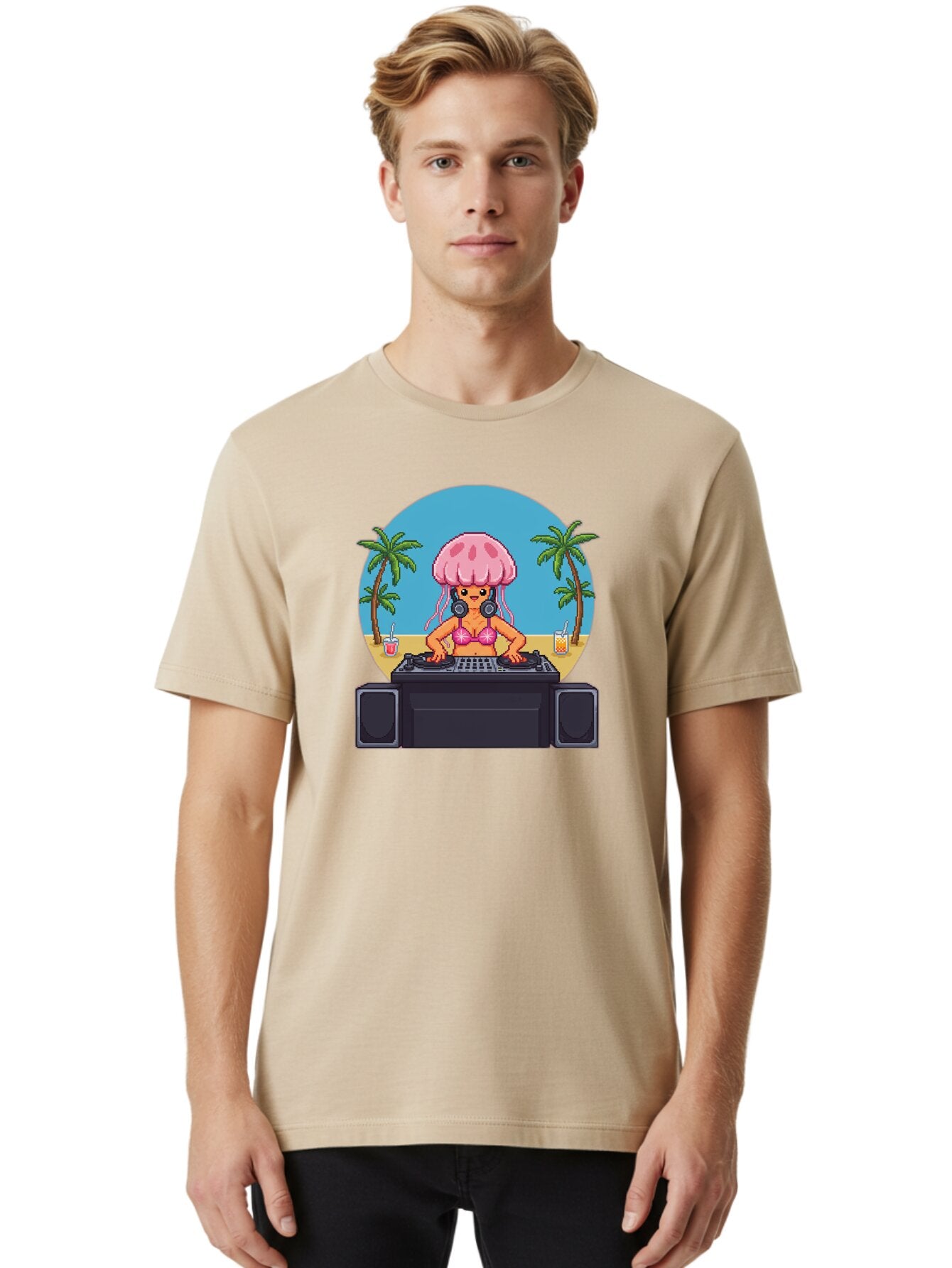 Jellyfish-Dj-2 Men'S Graphic Tee, 100% Cotton, Comfortable Casual Summer Wear, Machine Washable, Vintage Camera, Old Camera, Antique Camera, Black Camera, Classic Photography, Photography Equipment, Nostalgic Device, Film Camera, Camera Art Bar012 18
