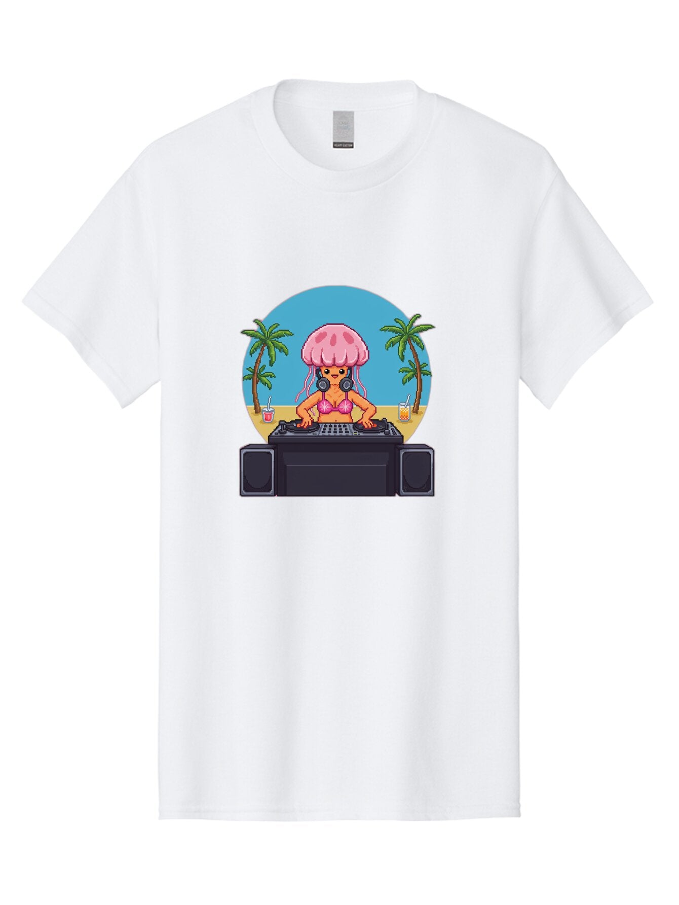 Jellyfish-Dj-2 Men'S Graphic Tee, 100% Cotton, Comfortable Casual Summer Wear, Machine Washable, Vintage Camera, Old Camera, Antique Camera, Black Camera, Classic Photography, Photography Equipment, Nostalgic Device, Film Camera, Camera Art Bar012 1