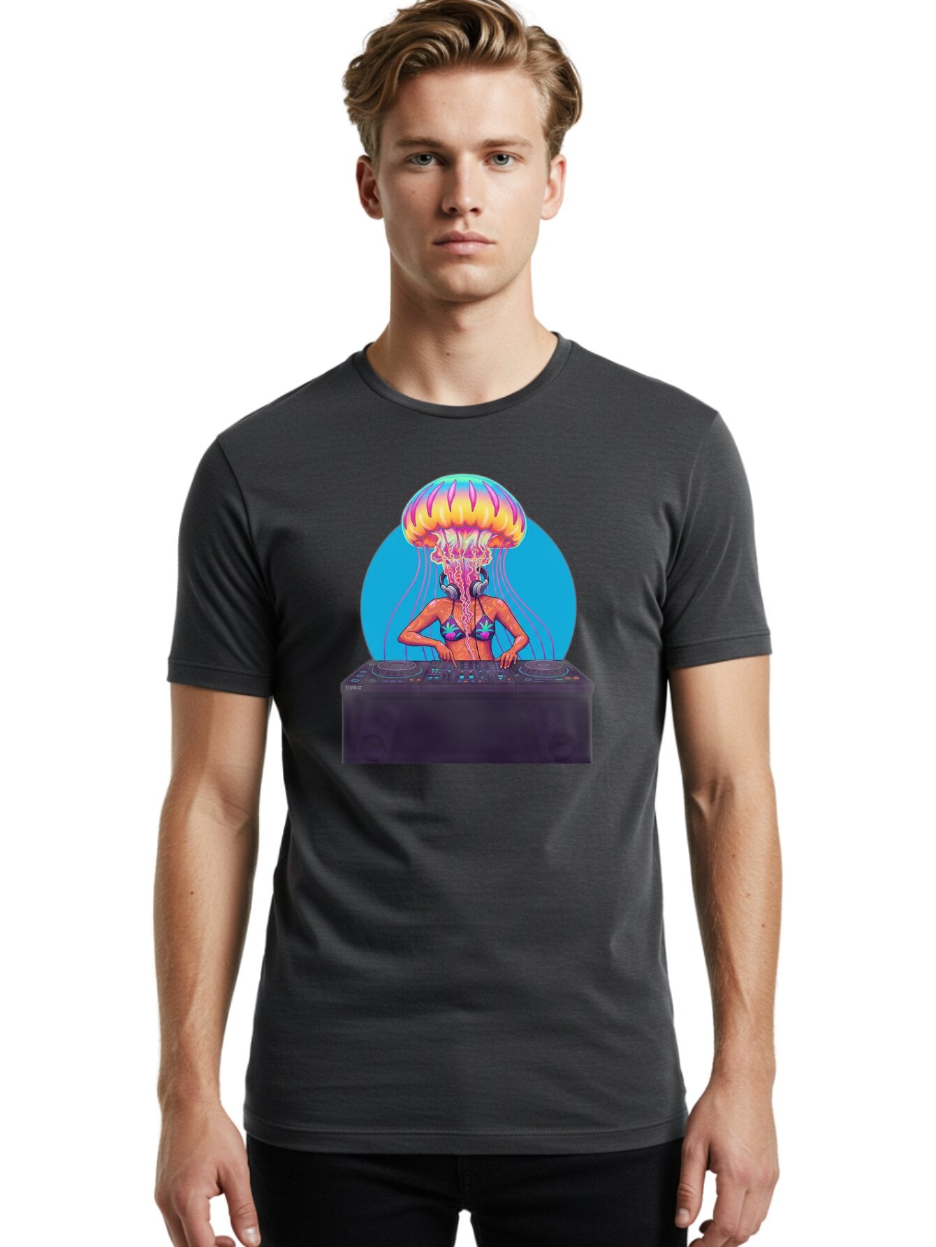 Jellyfish-Dj-3 Men'S Graphic Tee, 100% Cotton, Comfortable Casual Summer Wear, Machine Washable, Vintage Camera, Old Camera, Antique Camera, Black Camera, Classic Photography, Photography Equipment, Nostalgic Device, Film Camera, Camera Art Bar013 24