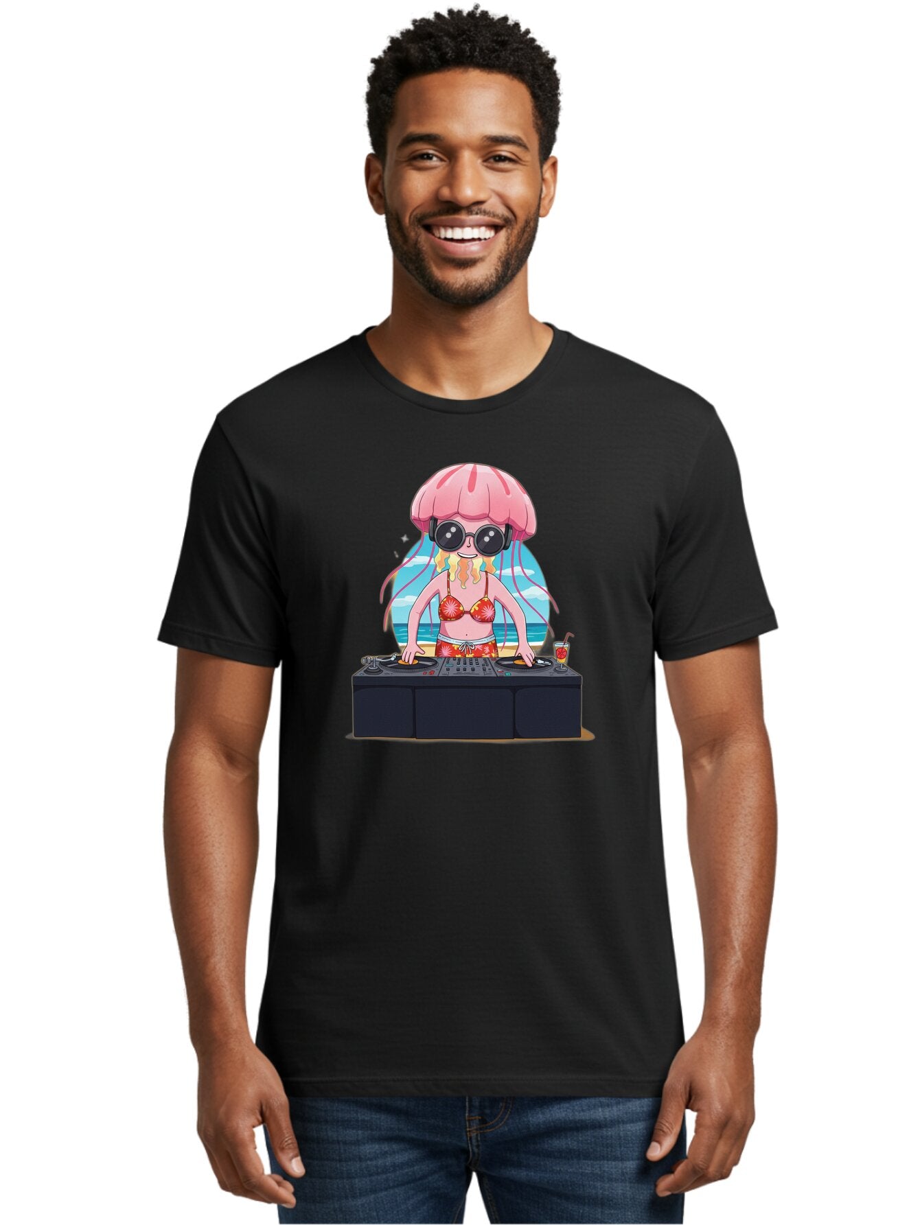 Jellyfish-Dj-4 Men'S Graphic Tee, 100% Cotton, Comfortable Casual Summer Wear, Machine Washable, Vintage Camera, Old Camera, Antique Camera, Black Camera, Classic Photography, Photography Equipment, Nostalgic Device, Film Camera, Camera Art Bar014 24