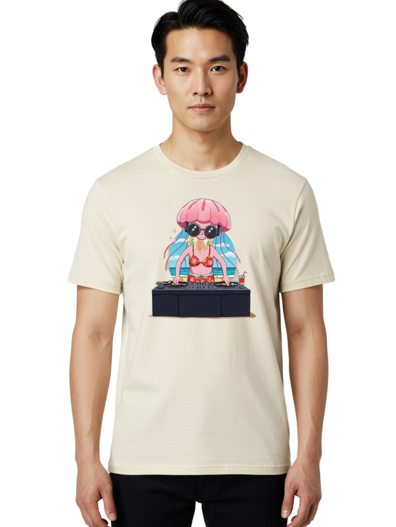 Jellyfish-Dj-4 Men'S Graphic Tee, 100% Cotton, Comfortable Casual Summer Wear, Machine Washable, Vintage Camera, Old Camera, Antique Camera, Black Camera, Classic Photography, Photography Equipment, Nostalgic Device, Film Camera, Camera Art Bar014 20