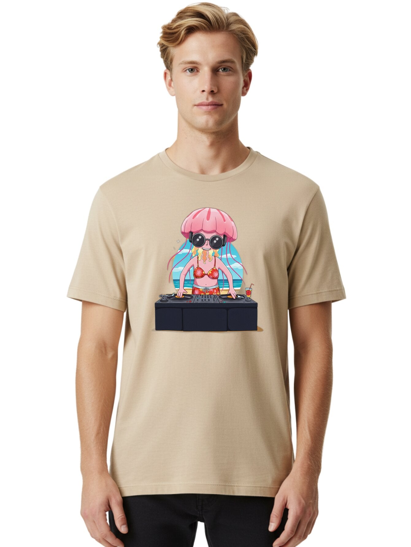 Jellyfish-Dj-4 Men'S Graphic Tee, 100% Cotton, Comfortable Casual Summer Wear, Machine Washable, Vintage Camera, Old Camera, Antique Camera, Black Camera, Classic Photography, Photography Equipment, Nostalgic Device, Film Camera, Camera Art Bar014 30